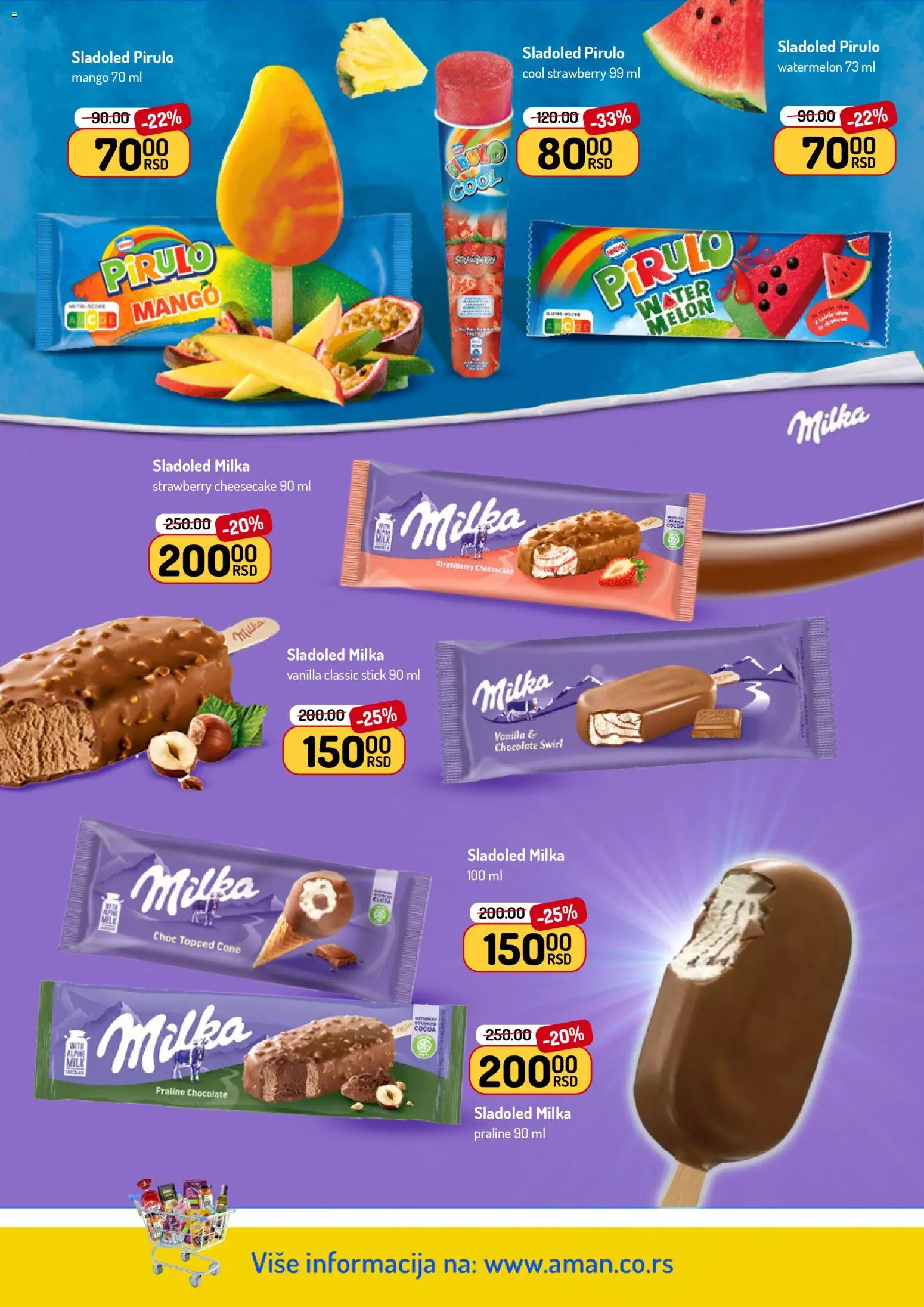 Aman katalog - važi od 27.04.2026 | Strana: 18 | Proizvode: Milka, Sladoled, Mango, Praline