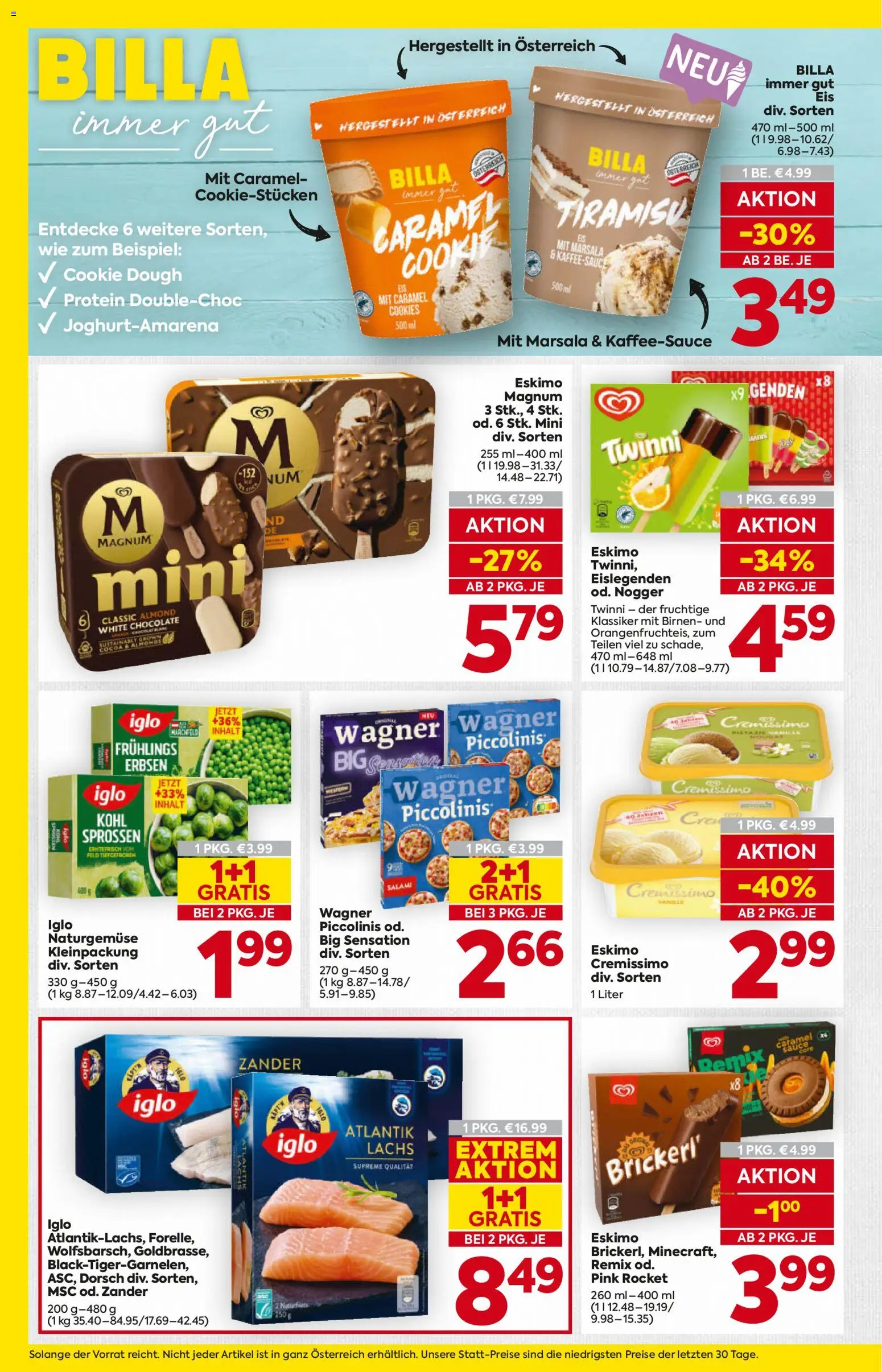 Billa AT akciós ujság - amely érvényes a következő dátumtól: 2026.08.20. | Oldal: 12 | Termékek: Tiramisu, Magnum, Protein