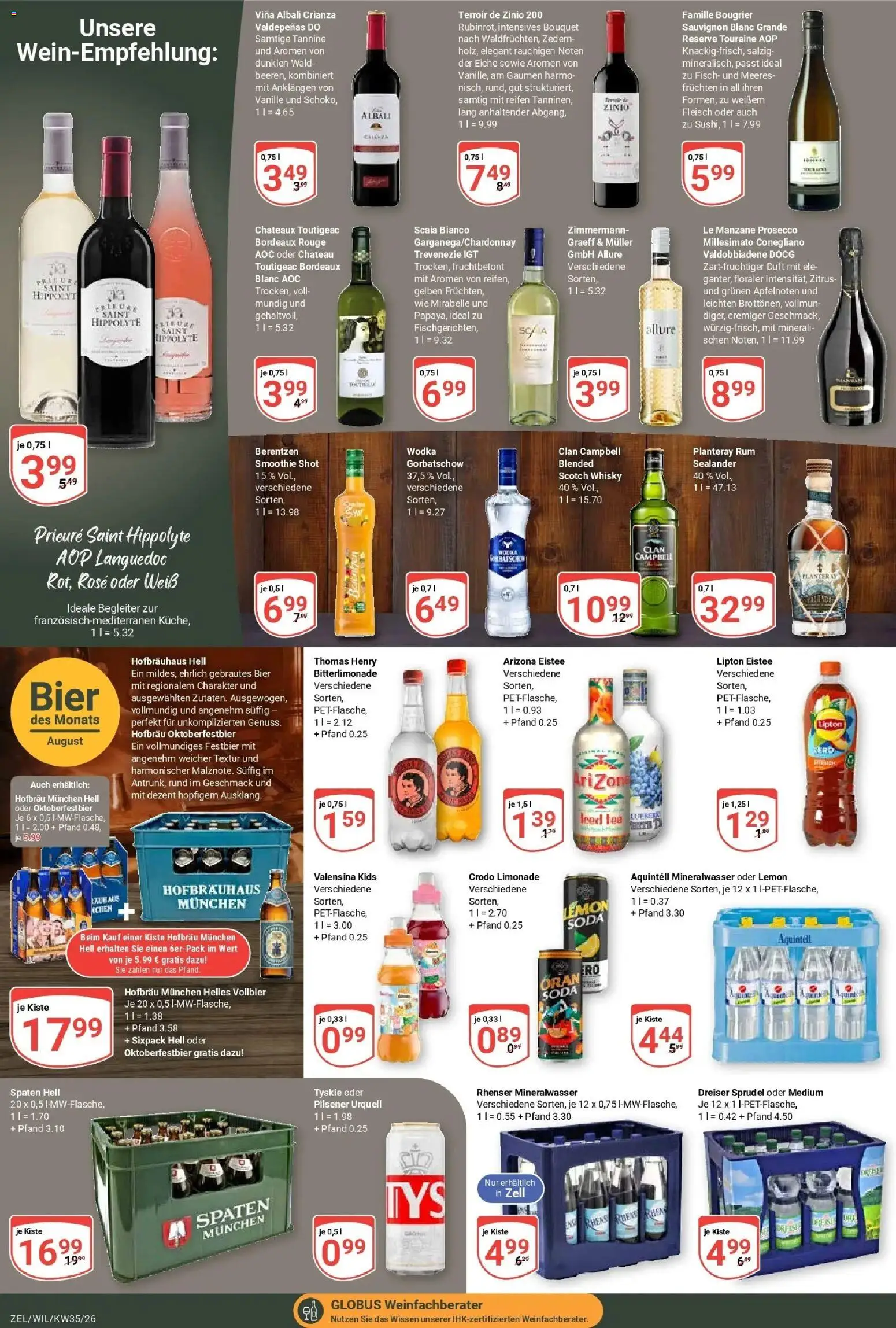 Globus Prospekt Wittlich (ab 24.08.2026) » Angebote online | Seite: 18 | Produkte: Bier, Limonade, Rouge, Berentzen