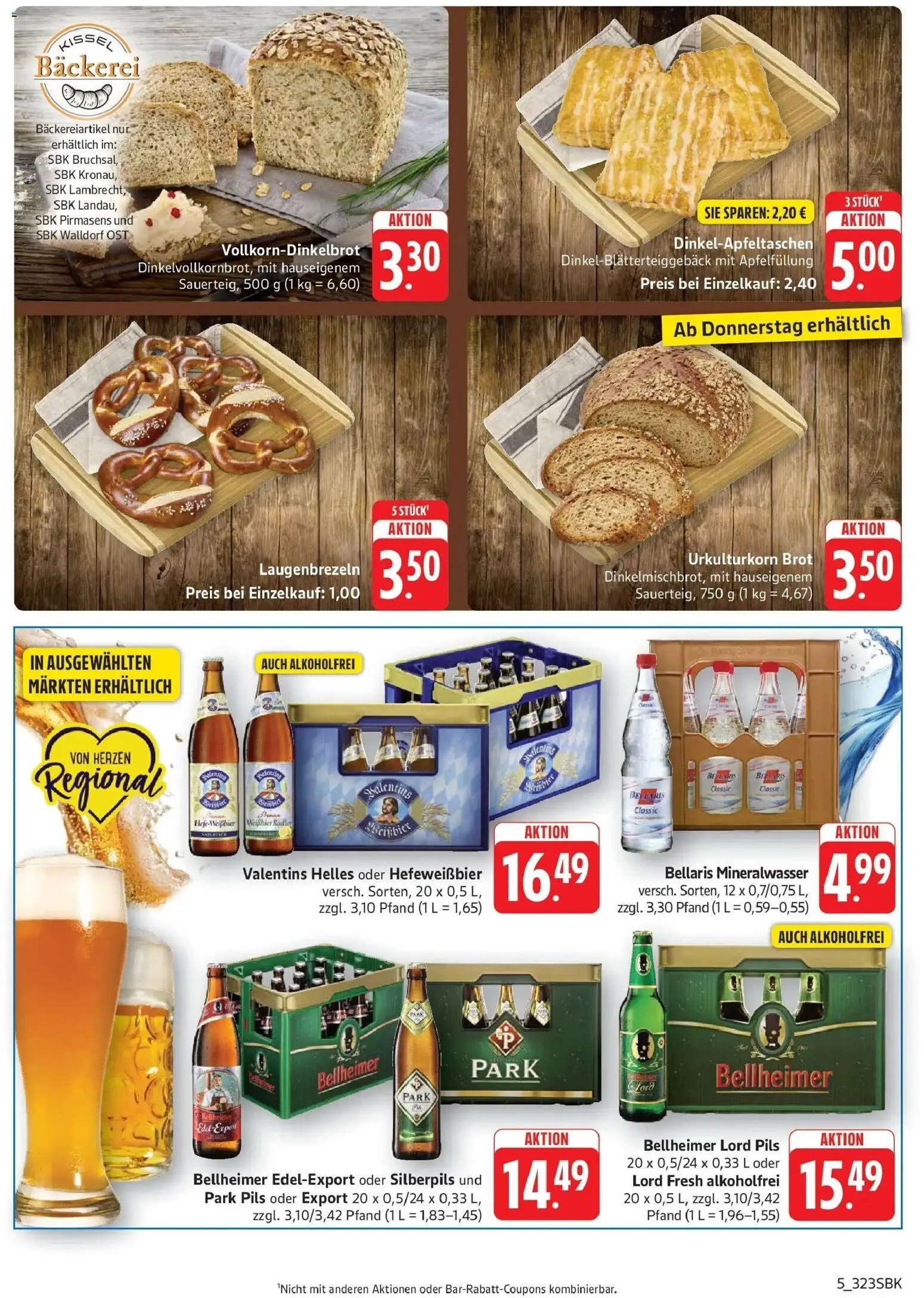 Edeka prospekt Pirmasens – gültig ab 29.06.2026 | Seite: 7 | Produkte: Bäckerei, Pils, Mineralwasser, Brot