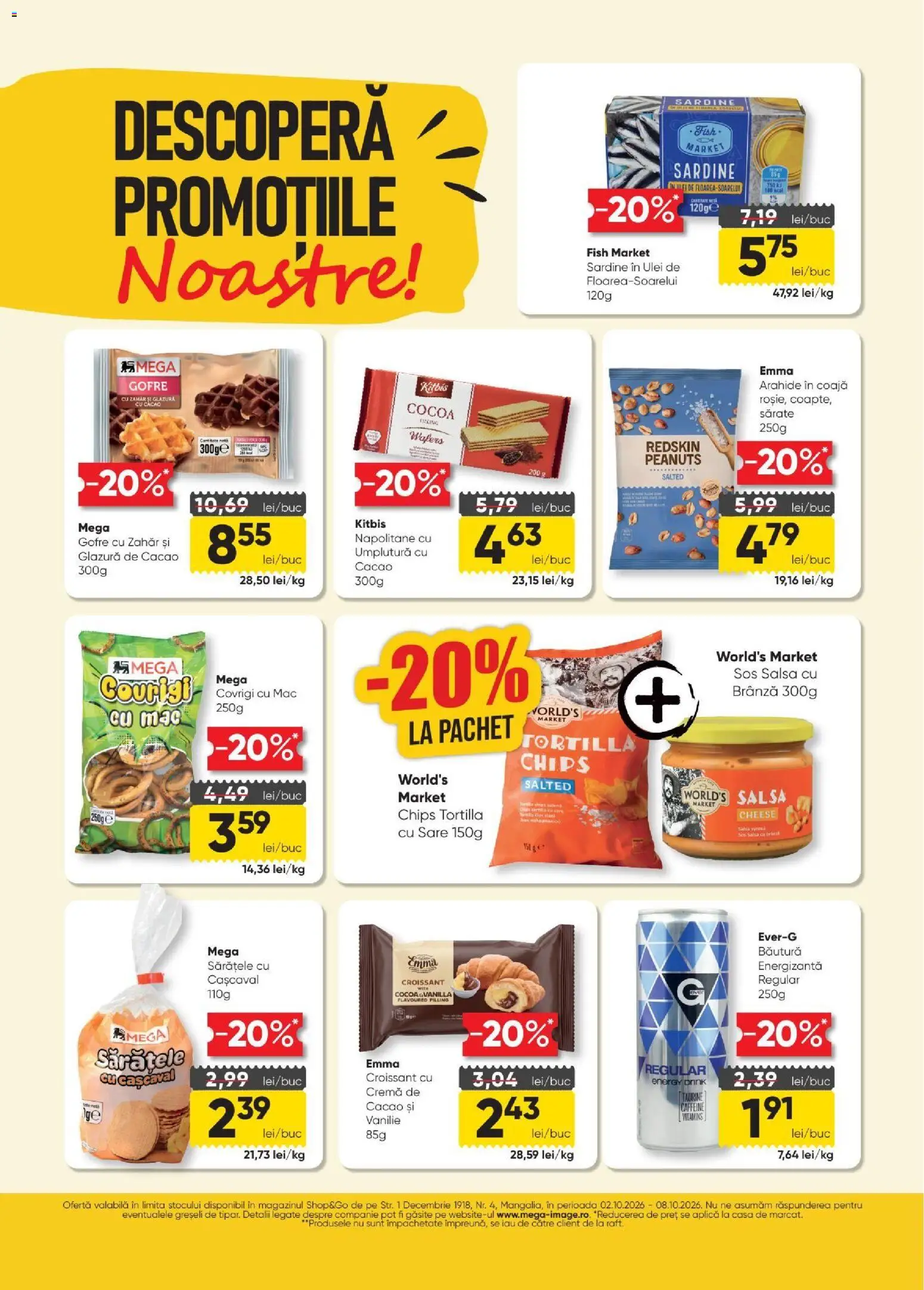 Noul catalog Mega Image – valabil de la 02.10.2026 | Pagină: 2 | Produse: Aplică, Brânză, Ulei, Sardine