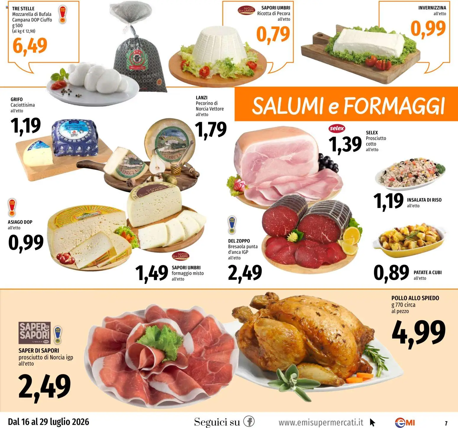 Volantino EMI del 16/07/2026 | Pagina: 7 | Prodotti: Pollo, Riso, Bresaola, Insalata