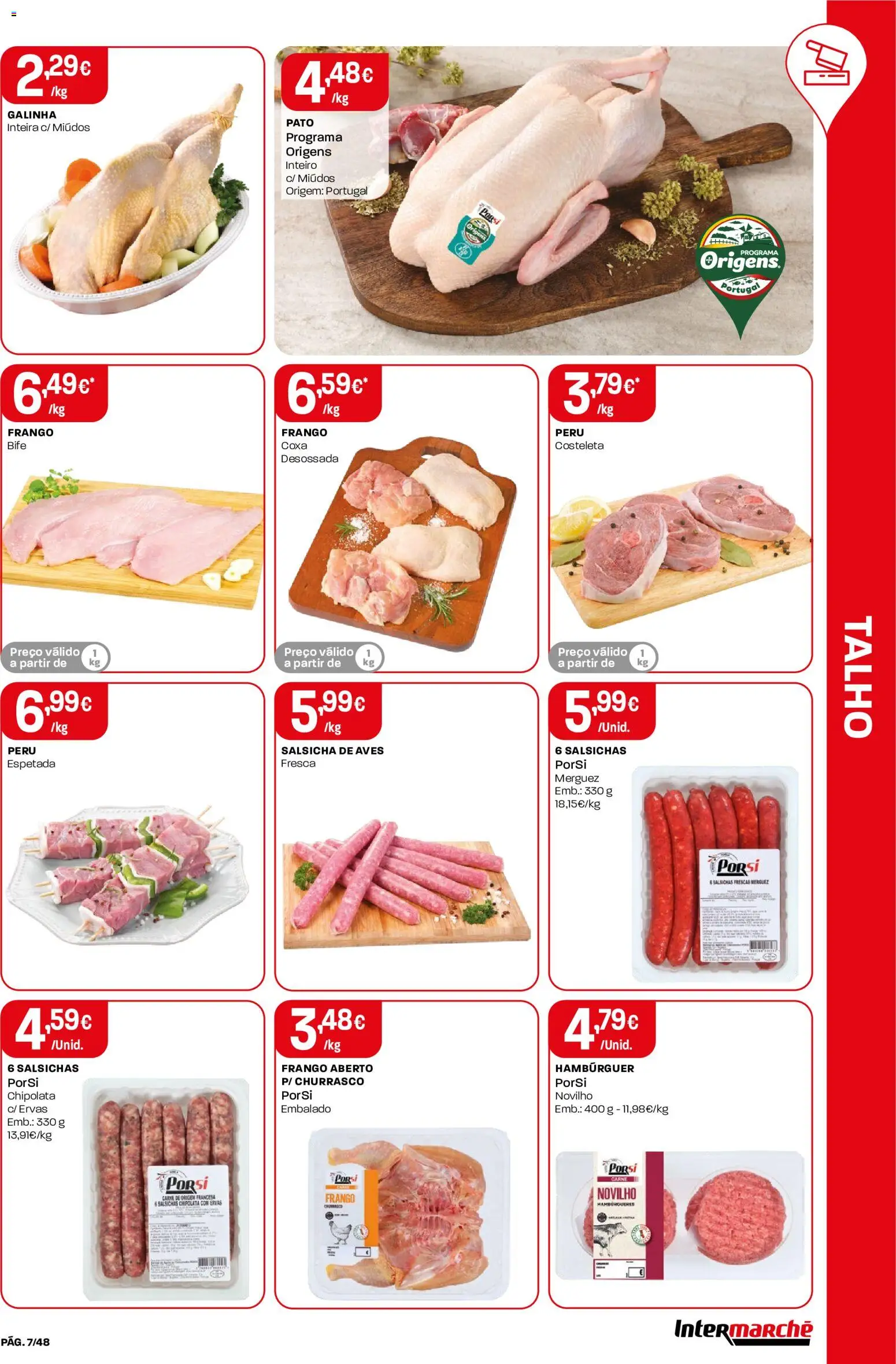 Intermarché folheto │ válido de 11.06.2026 | Página: 7 | Produtos: Frango, Peru, Hambúrguer, Salsicha