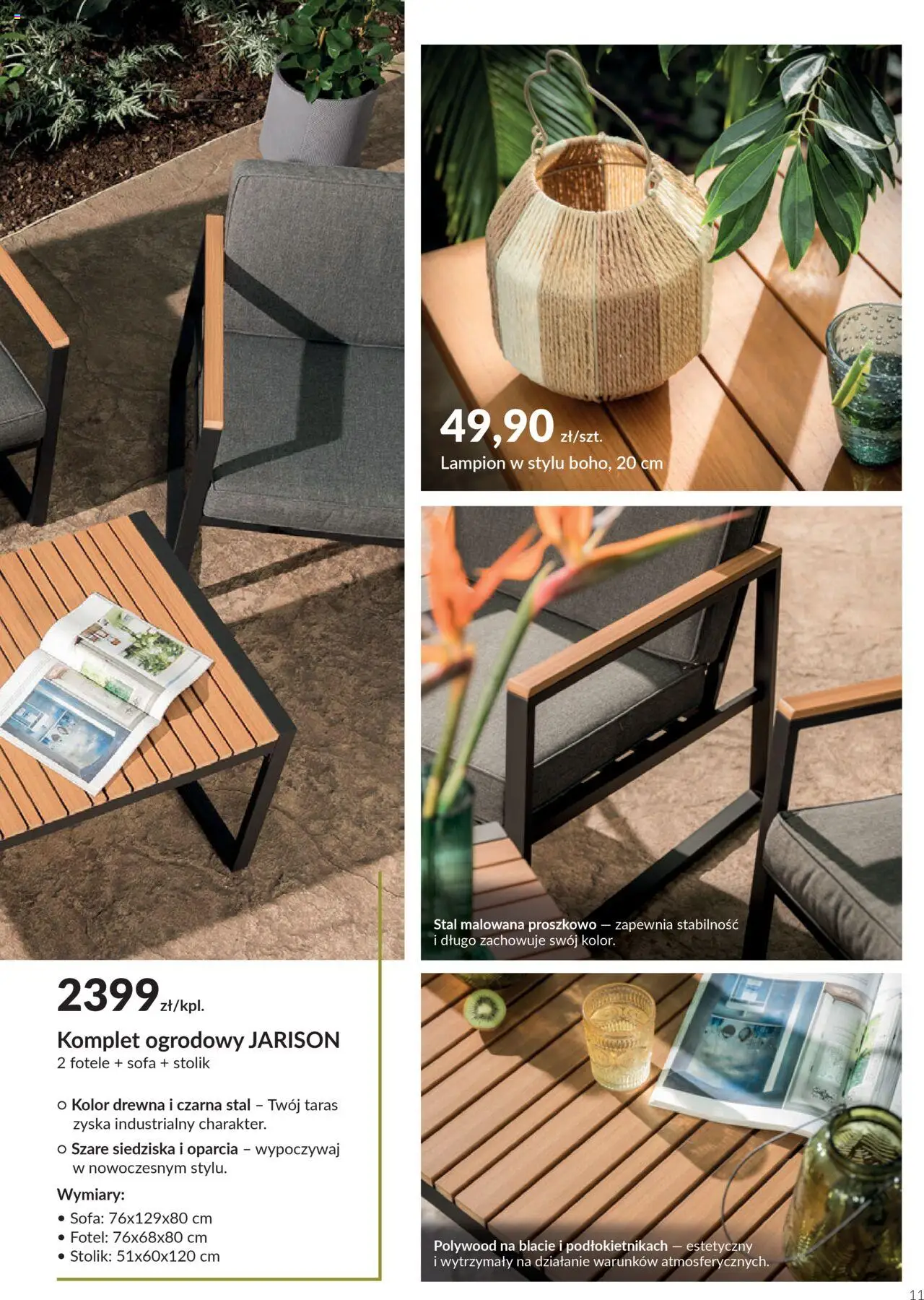 Salony Agata Gazetka - Ogród od 26.05.2025 | Strona: 11 | Produkty: Sofa, Fotel, Lampion