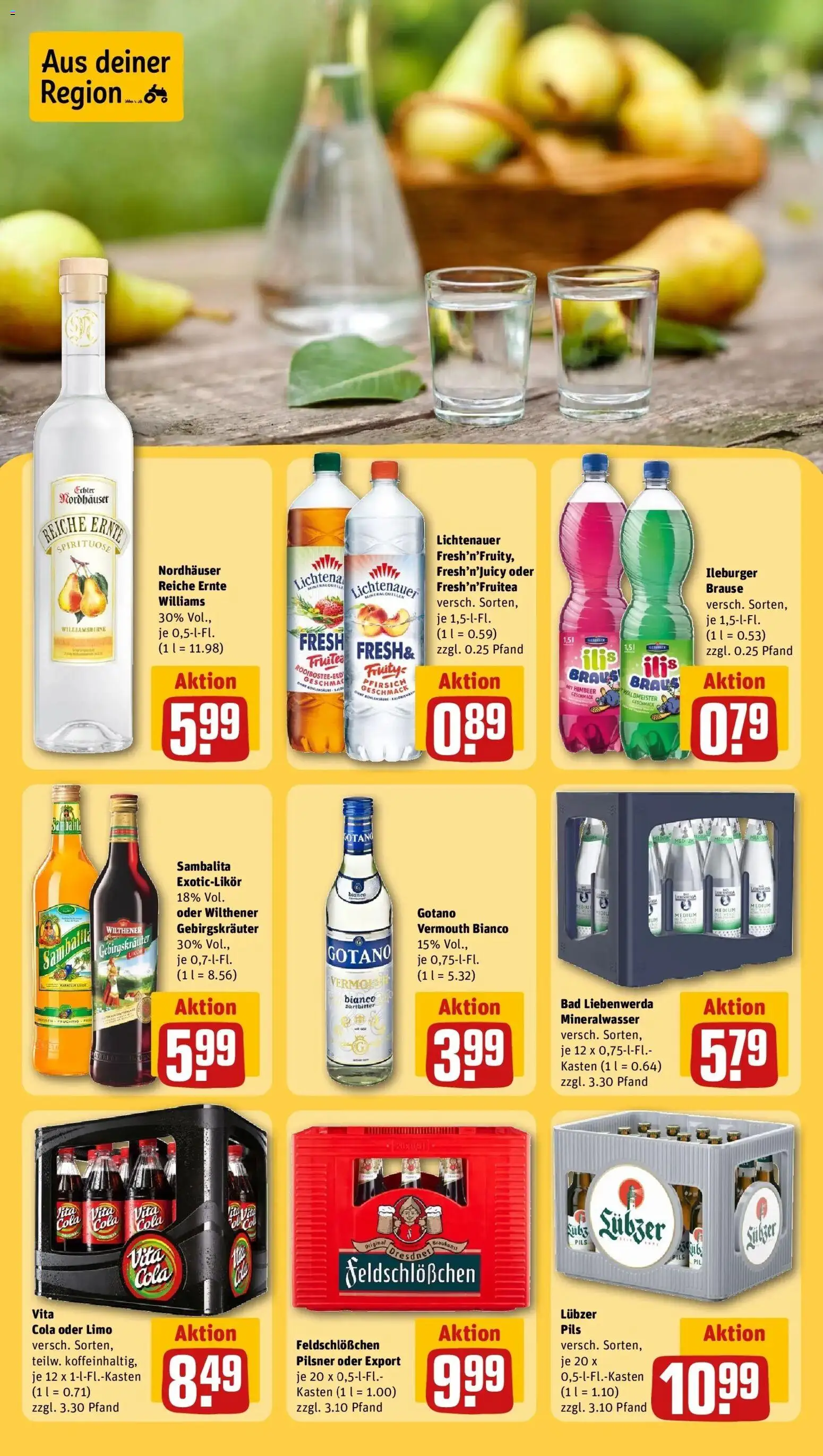Rewe Prospekt Leipzig / Plagwitz	 – gültig ab 12.04.2026 | Seite: 19 | Produkte: Cola, Bad, Pfirsich, Lubzer
