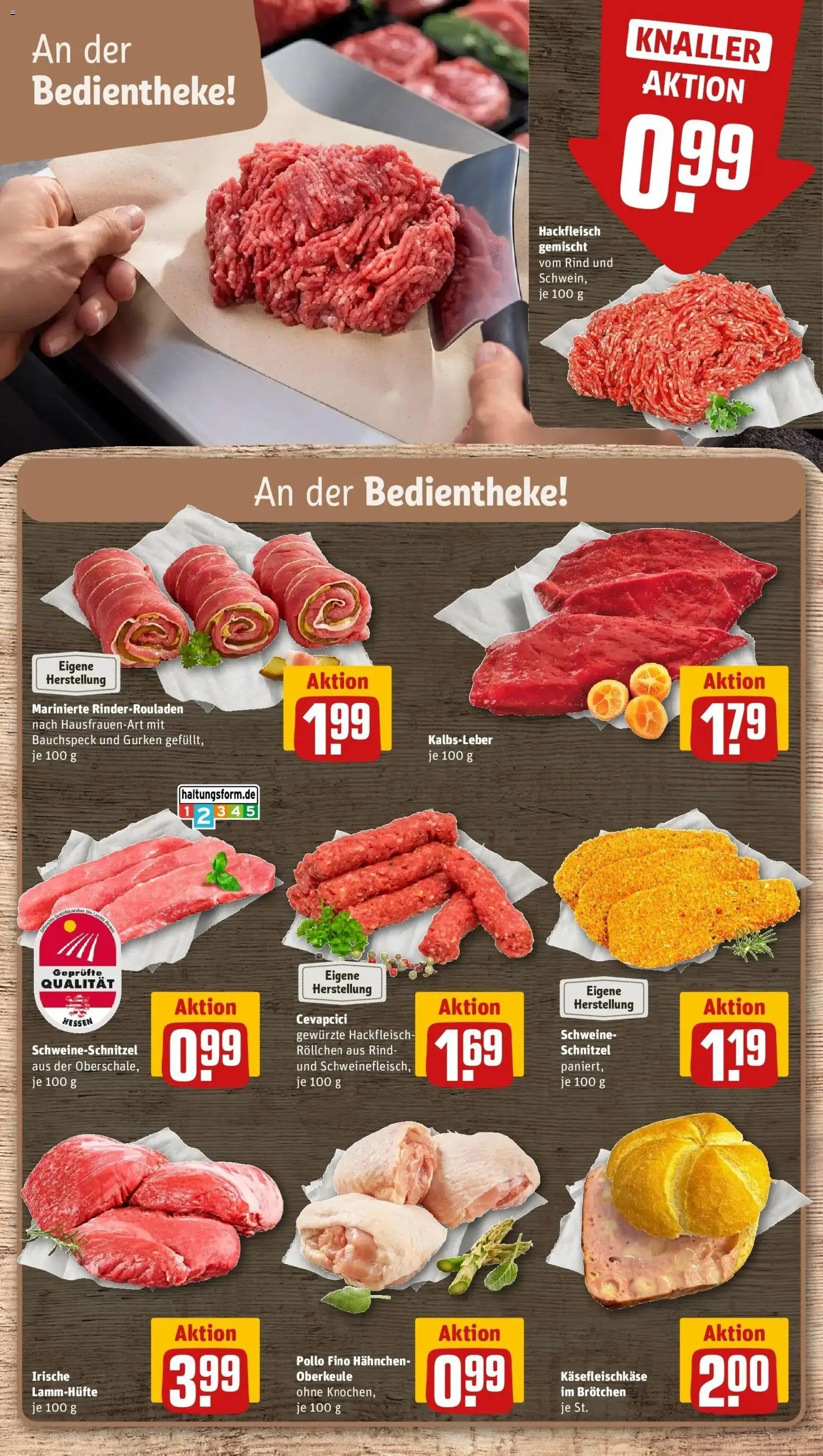 REWE Prospekt ab 28.09.2026 zum Blättern » Angebote | Seite: 14 | Produkte: Rinderrouladen, Hahnchen, Schnitzel, Kalbsleber