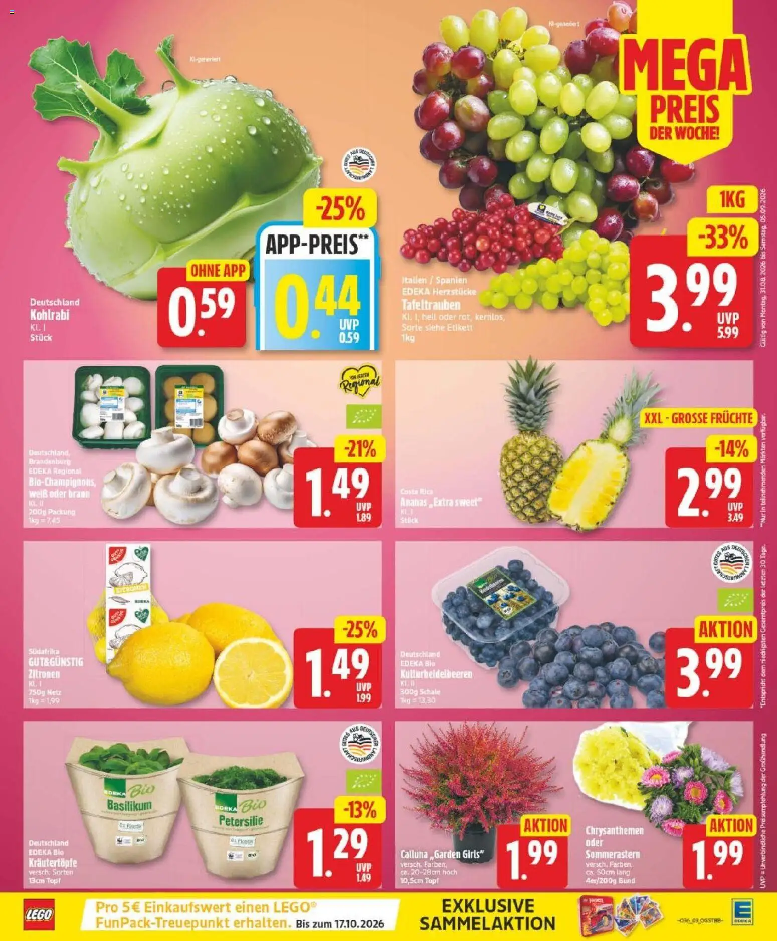 Edeka Prospekt Magdeburg – gültig ab 31.08.2026 | Seite: 3 | Produkte: Top, Kohlrabi, Petersilie, Zitronen