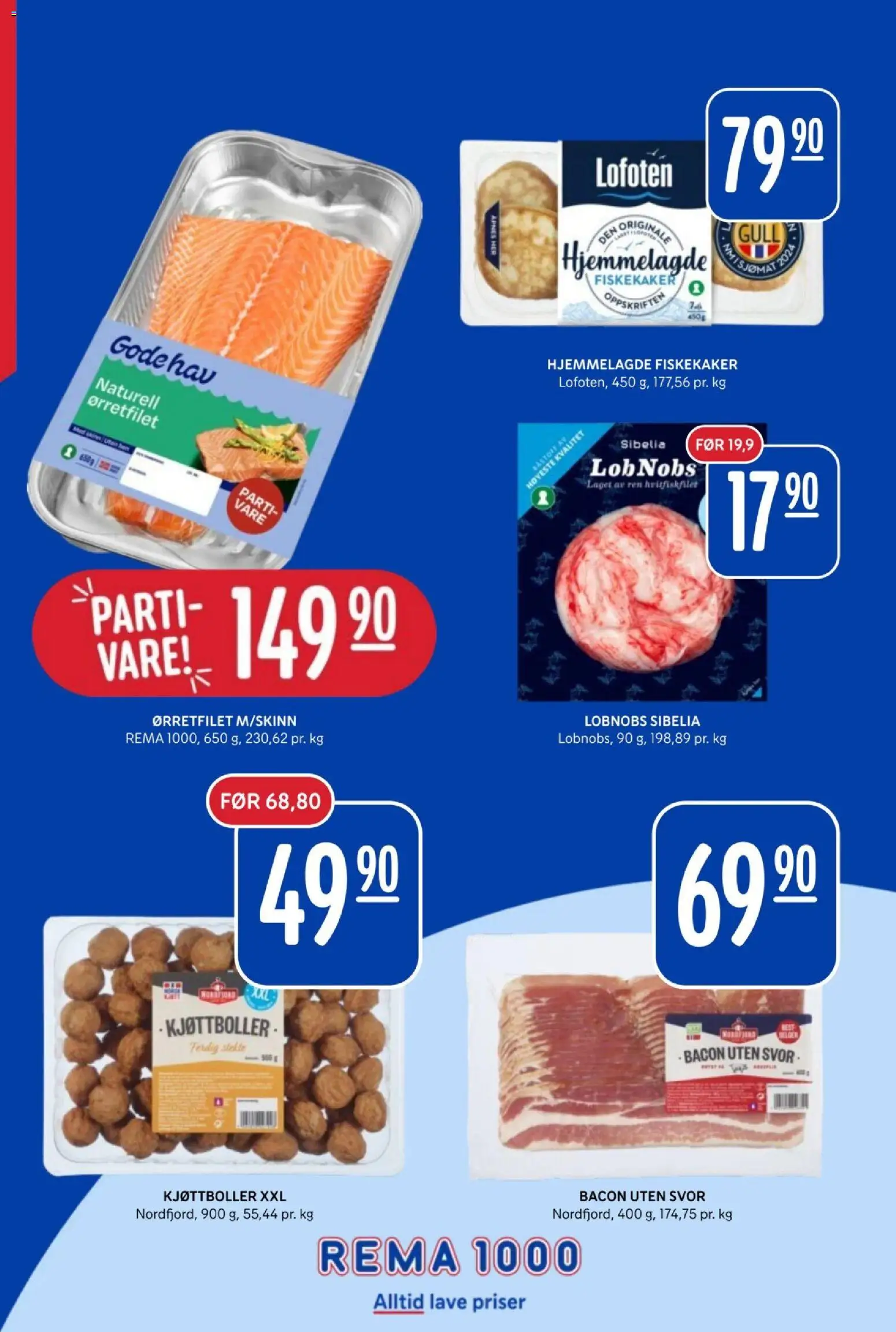 {H1} | Side: 10 | Produkter: Bacon, Fiskekaker, Kjøttboller