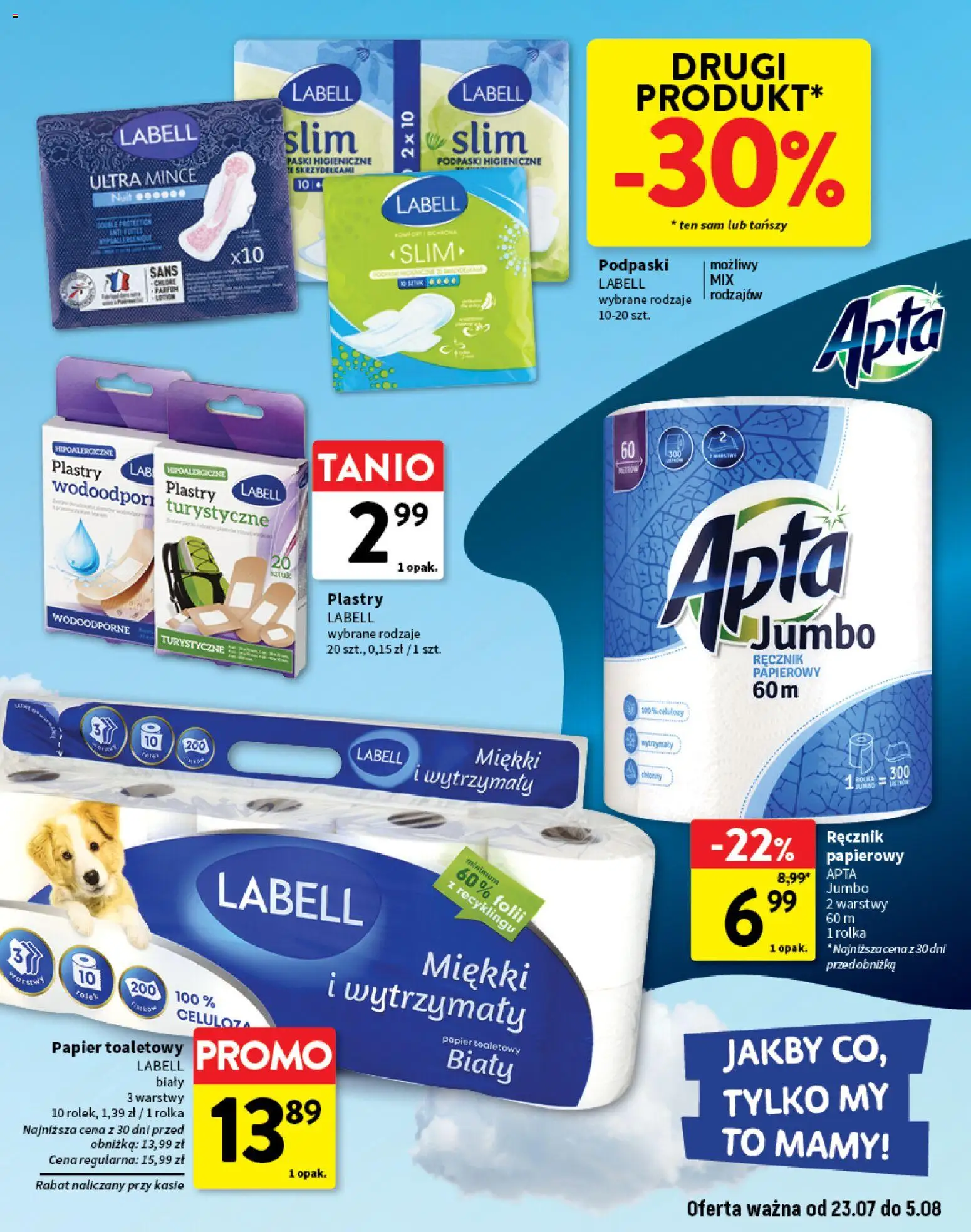 Intermarche gazetka - O La La! Ja to kupuję od 23.07.2026 | Strona: 19 | Produkty: Papier toaletowy, Podpaski, Ręcznik papierowy