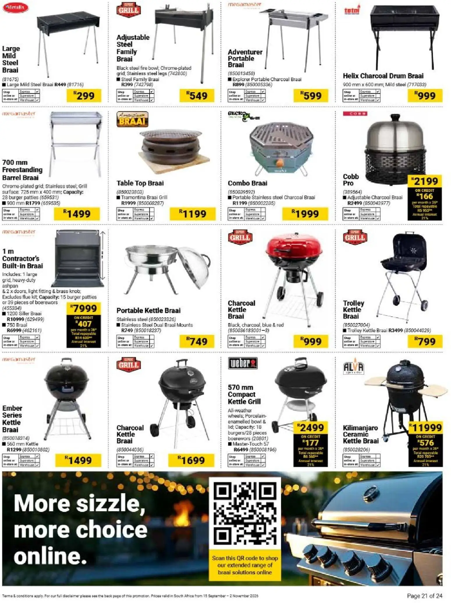 New Builders catalogue – valid from 15/09/2026 | Page: 21 | Products: Bowl, Grill, Table, Boerewors