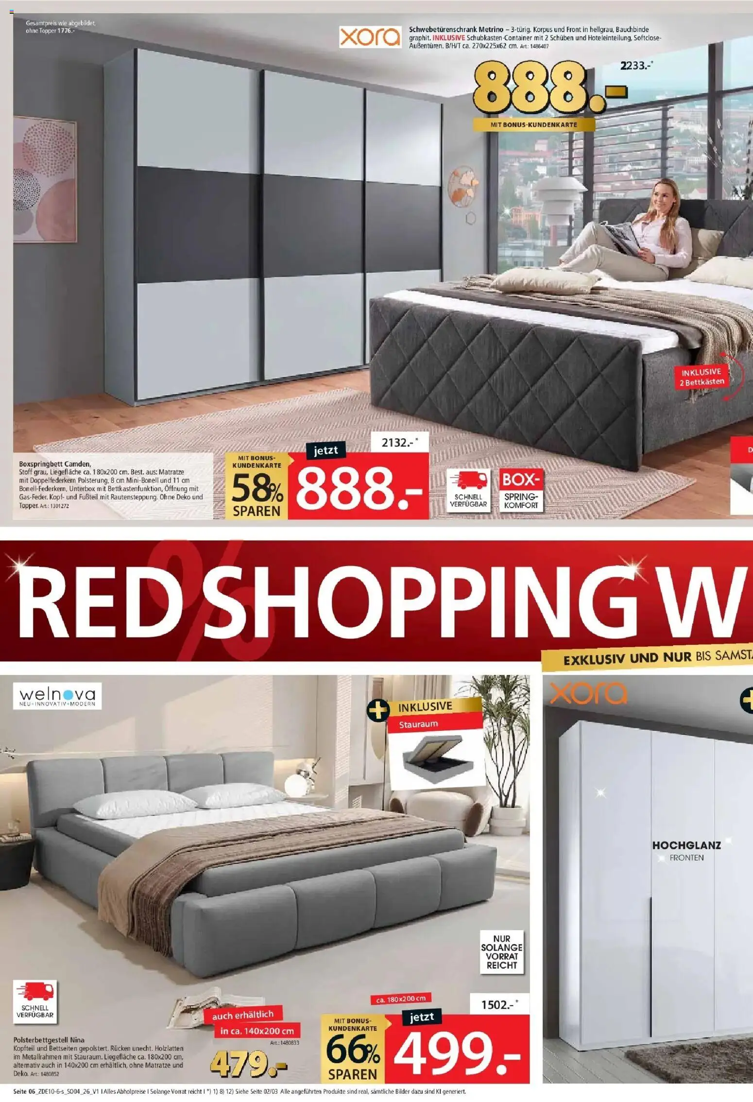 Zurbrüggen - Zurbrüggen: Red Shopping Week – gültig ab 17.10.2026 | Seite: 8 | Produkte: Matratze, Schwebetürenschrank, Topper, Bilder