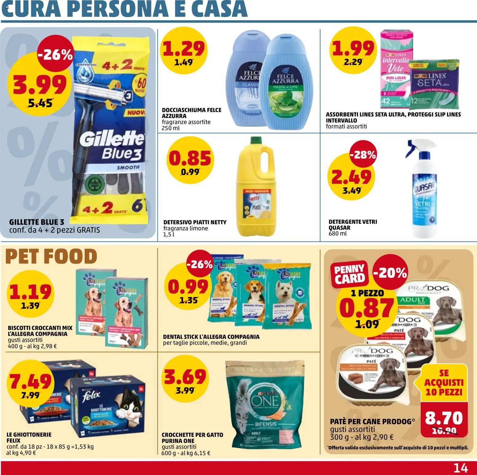 Volantino PENNY del 18.06.2026 | Pagina: 14 | Prodotti: Proteggi slip, Detergente, Biscotti, Crocchette