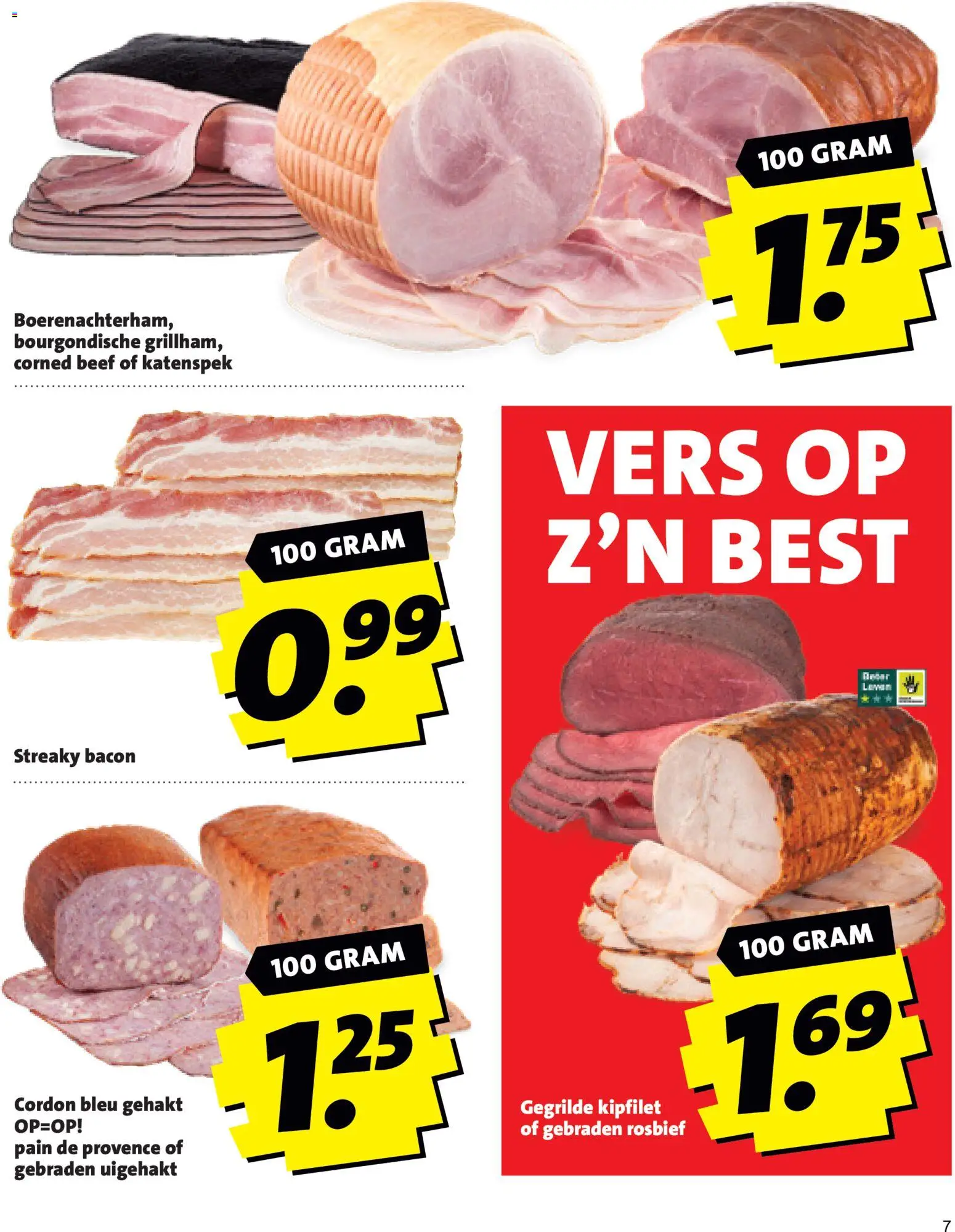 {H1} | Pagina: 7 | Producten: Gehakt, Bacon