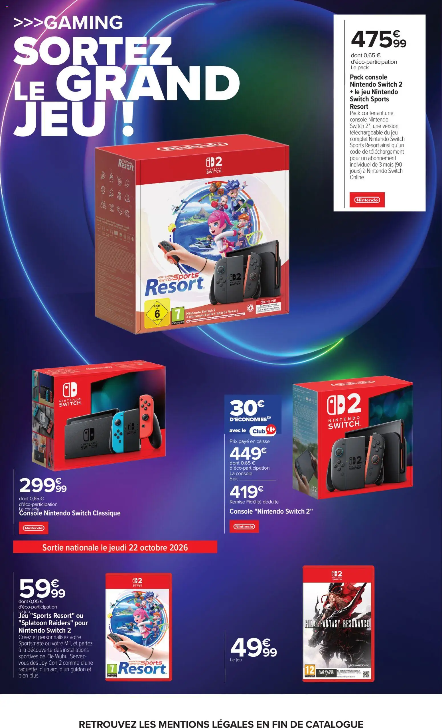 {H1} | Page: 6 | Produits: Vidéo, Clé, Nintendo Switch, console Nintendo Switch