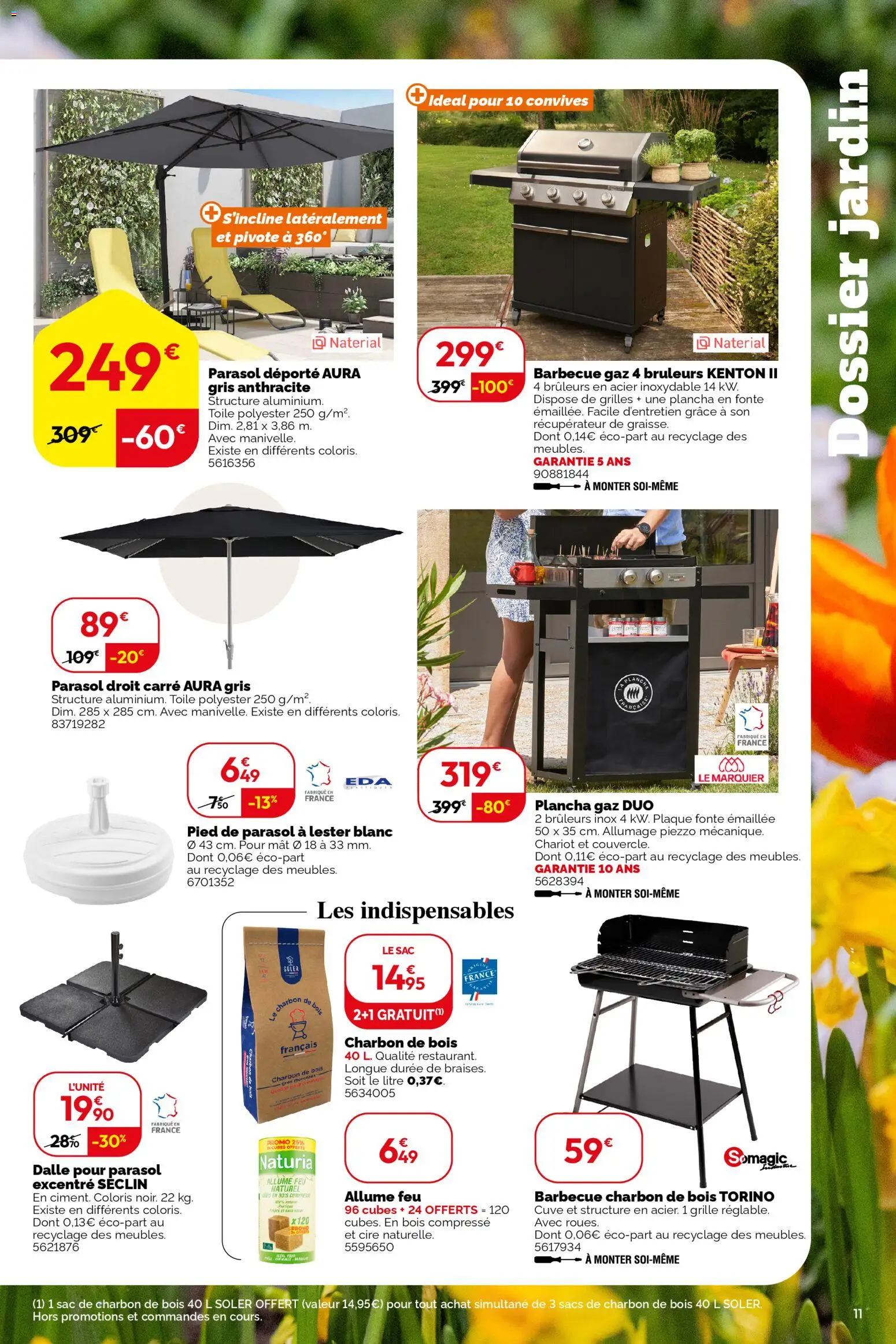 {H1} | Page: 11 | Produits: Barbecue, Barbecue charbon, Parasol, Pied de parasol