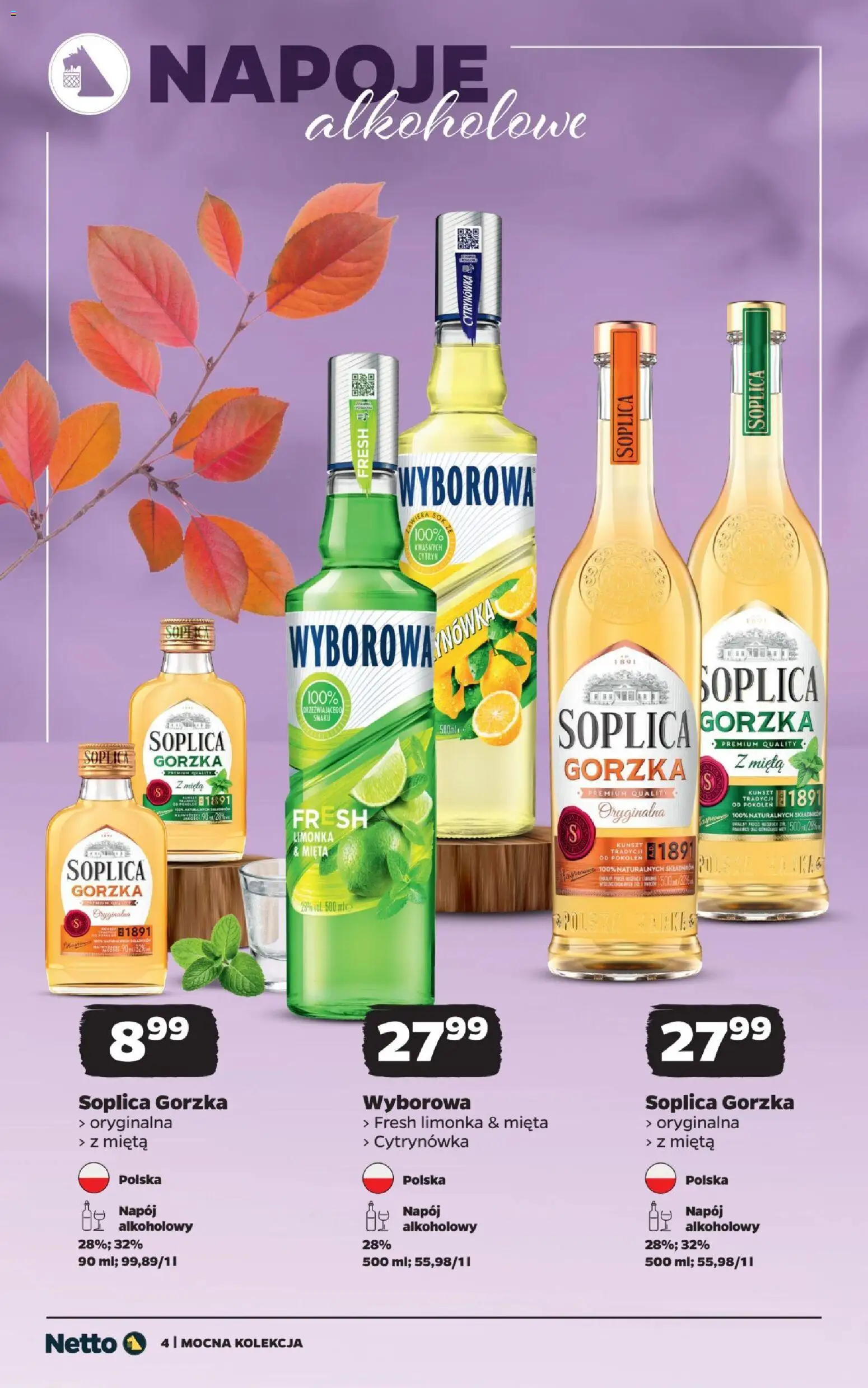 Netto gazetka - Mocne alkohole od 25.10.2026 | Strona: 4 | Produkty: Limonka, Soplica, Mięta, Vodka