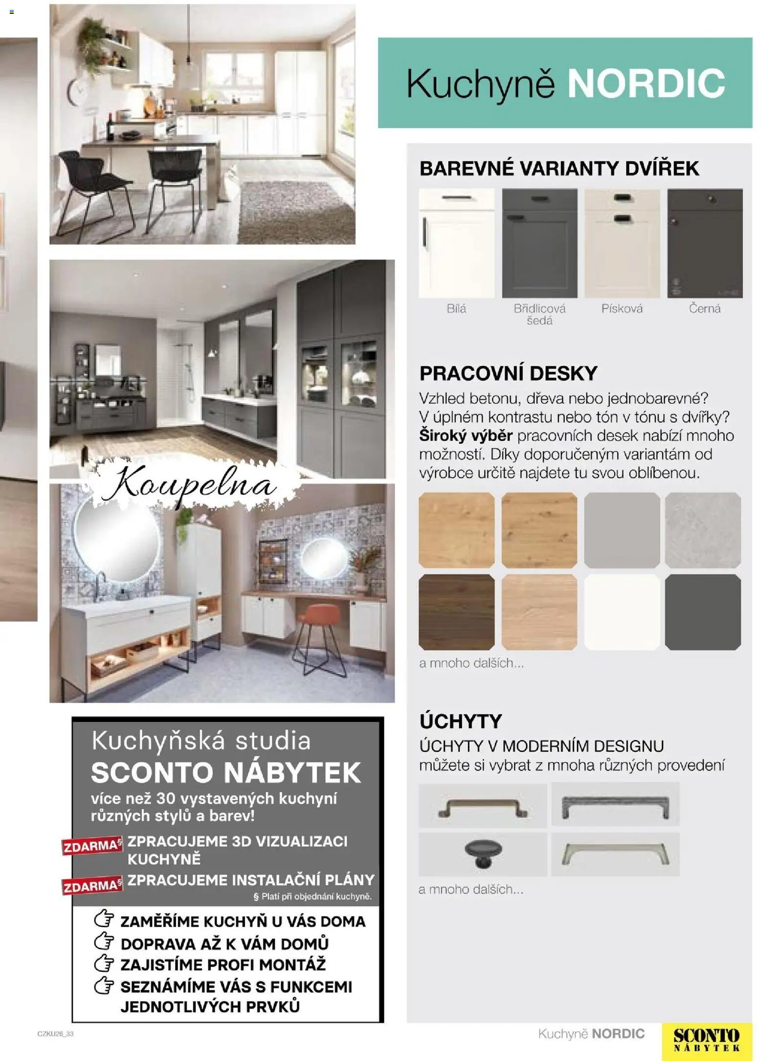 Sconto nábytek katalog - Kuchyně na míru od 06.01.2026 | Strana: 33 | Produkty: Nábytek, Desky, Koupelna, Kuchyně