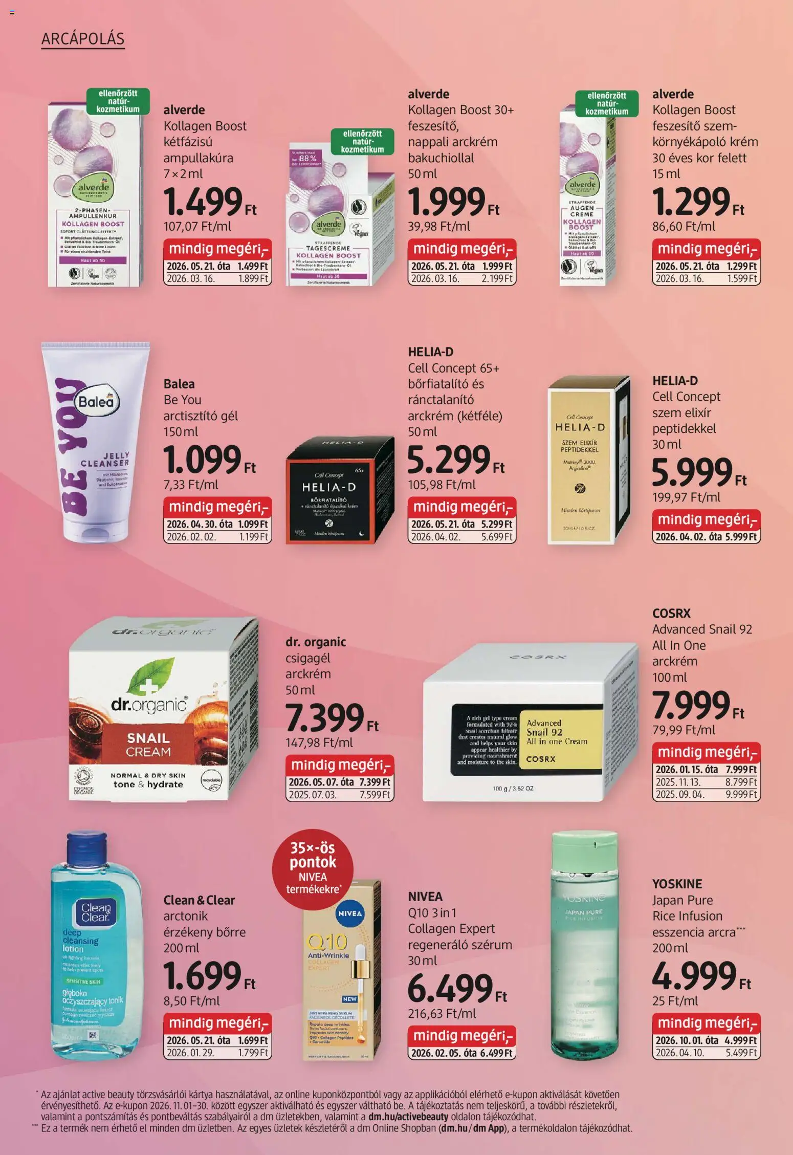 DM Drogerie Markt akciós ujság - amely érvényes a következő dátumtól: 2026.10.29. | Oldal: 8 | Termékek: Krém, Nivea, Kollagén, Szérum
