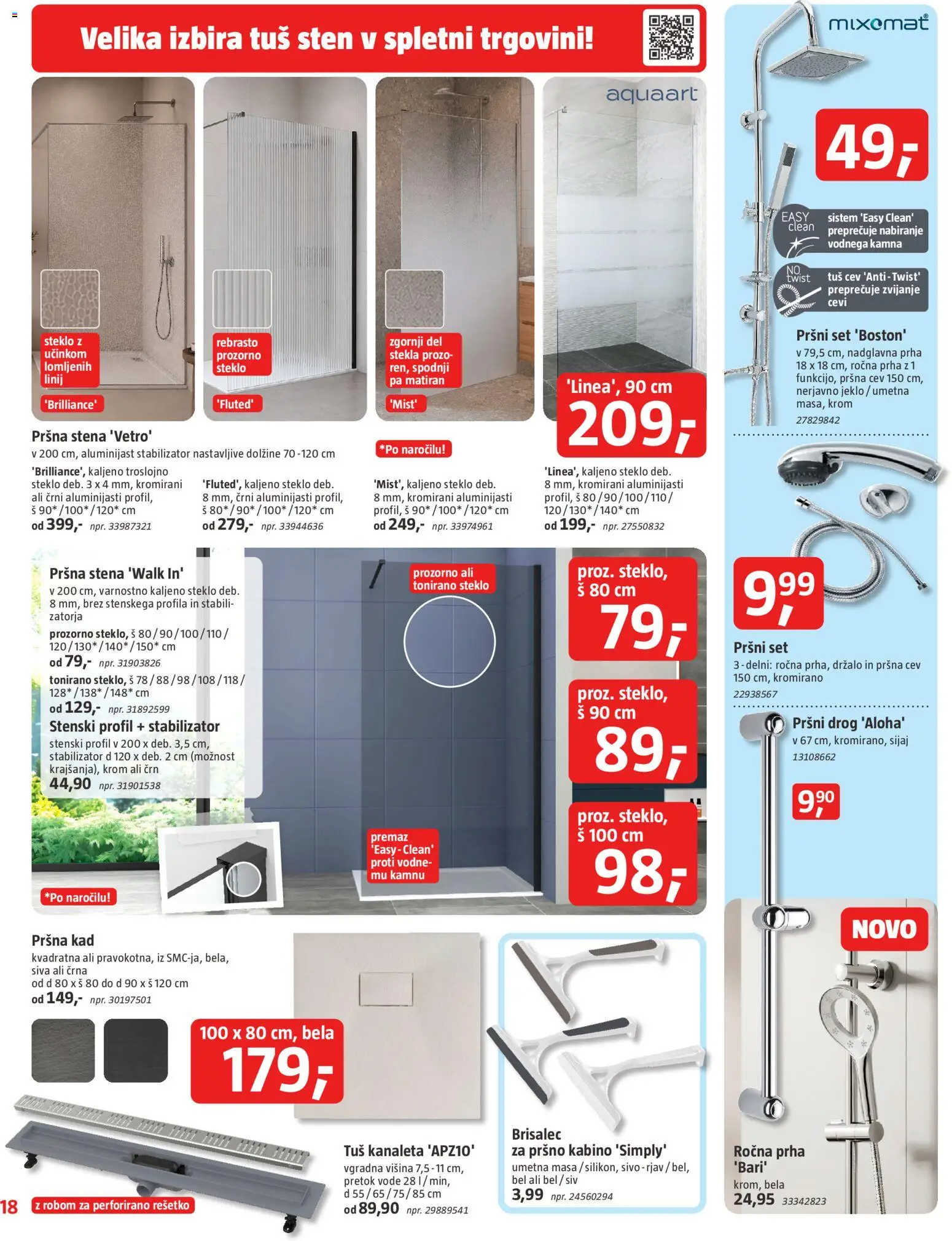 Novi Bauhaus katalog ponudbe – veljaven od 17.06.2026 | Stran: 18 | Izdelki: Prha, Pršna stena