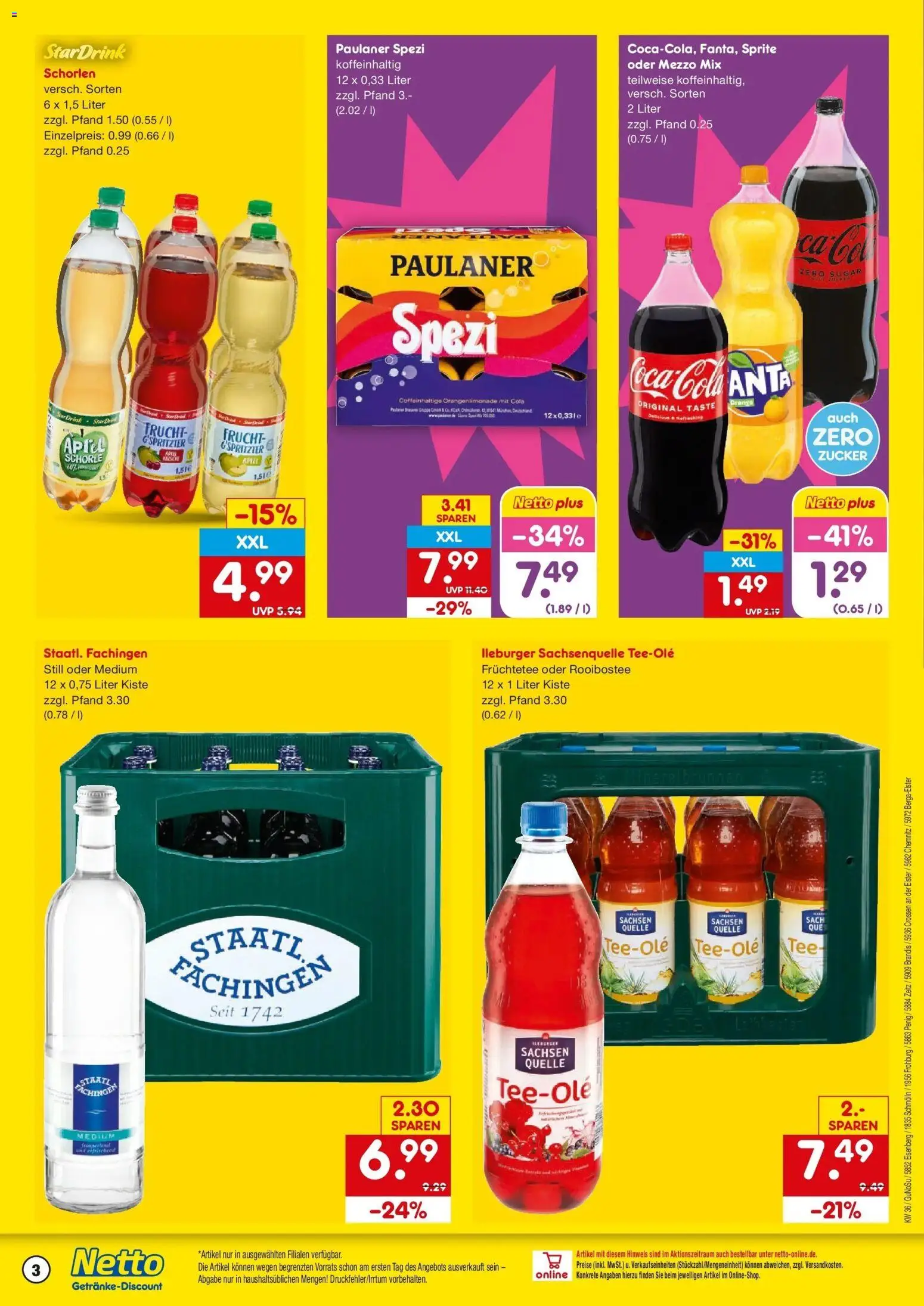 Netto Marken-Discount Prospekt Schmölln – gültig ab 31.08.2026 | Seite: 3 | Produkte: Mezzo mix, Coca cola, Cola, Zucker