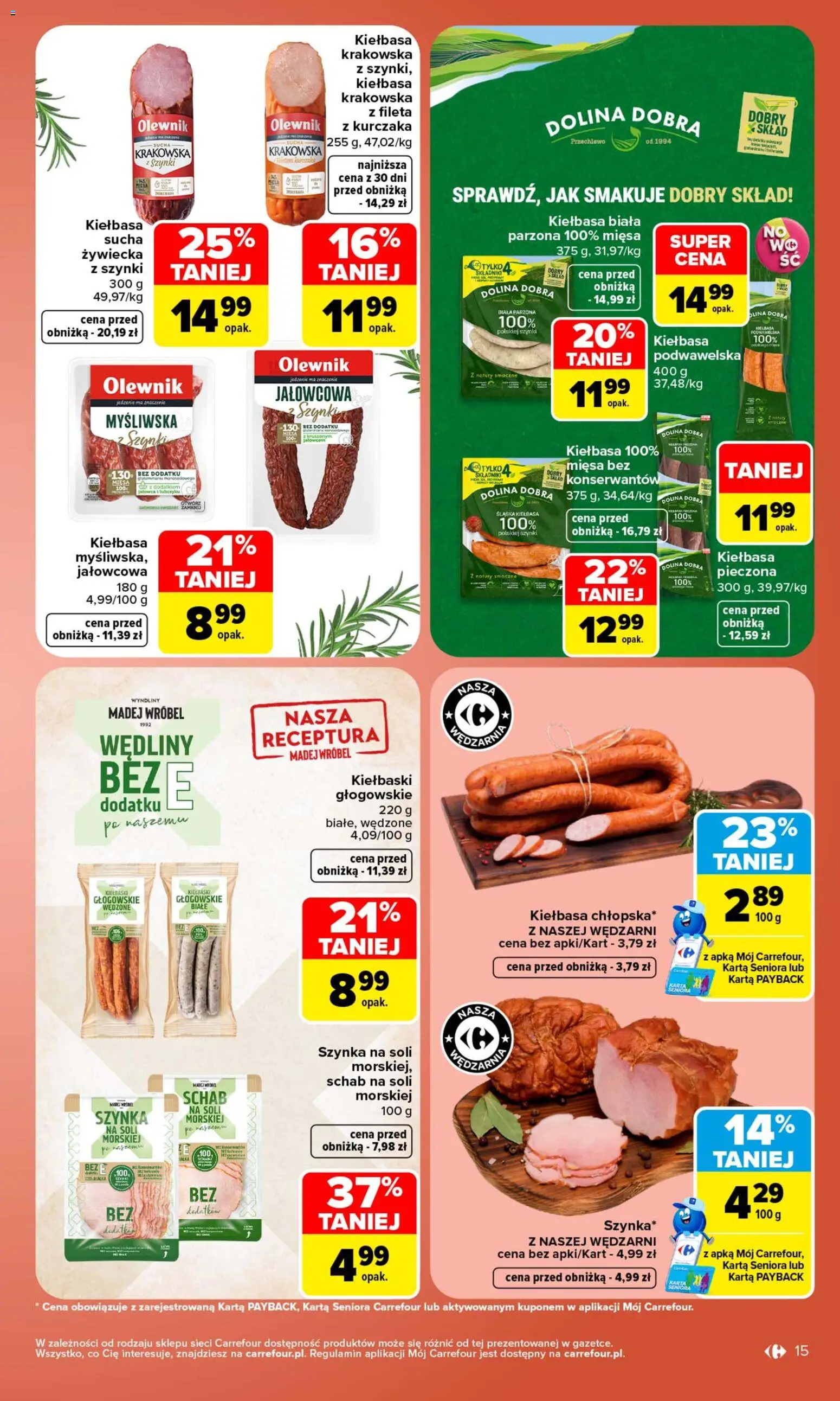 Carrefour gazetka od 26.10.2026 | Strona: 17 | Produkty: Schab, Myśliwska, Kiełbaski, Szynka