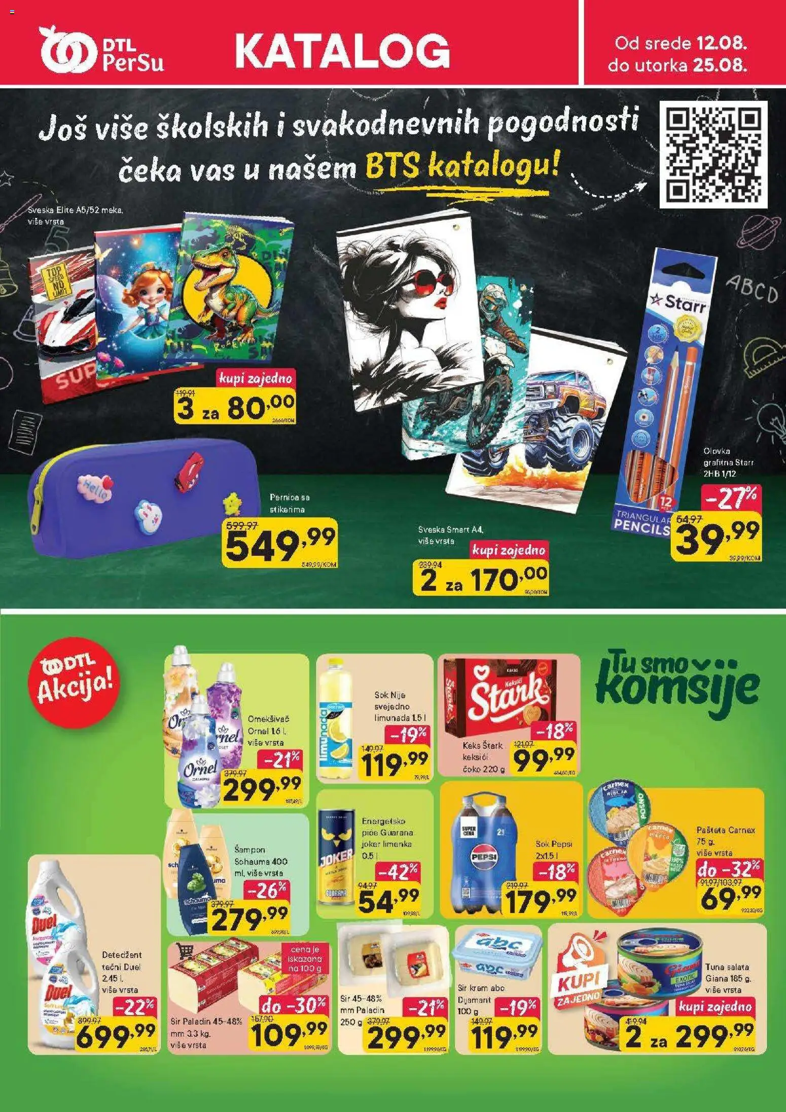 PerSu katalog - važi od 12.08.2026 | Strana: 1 | Proizvode: Tuna, Guarana, Krem, Pepsi