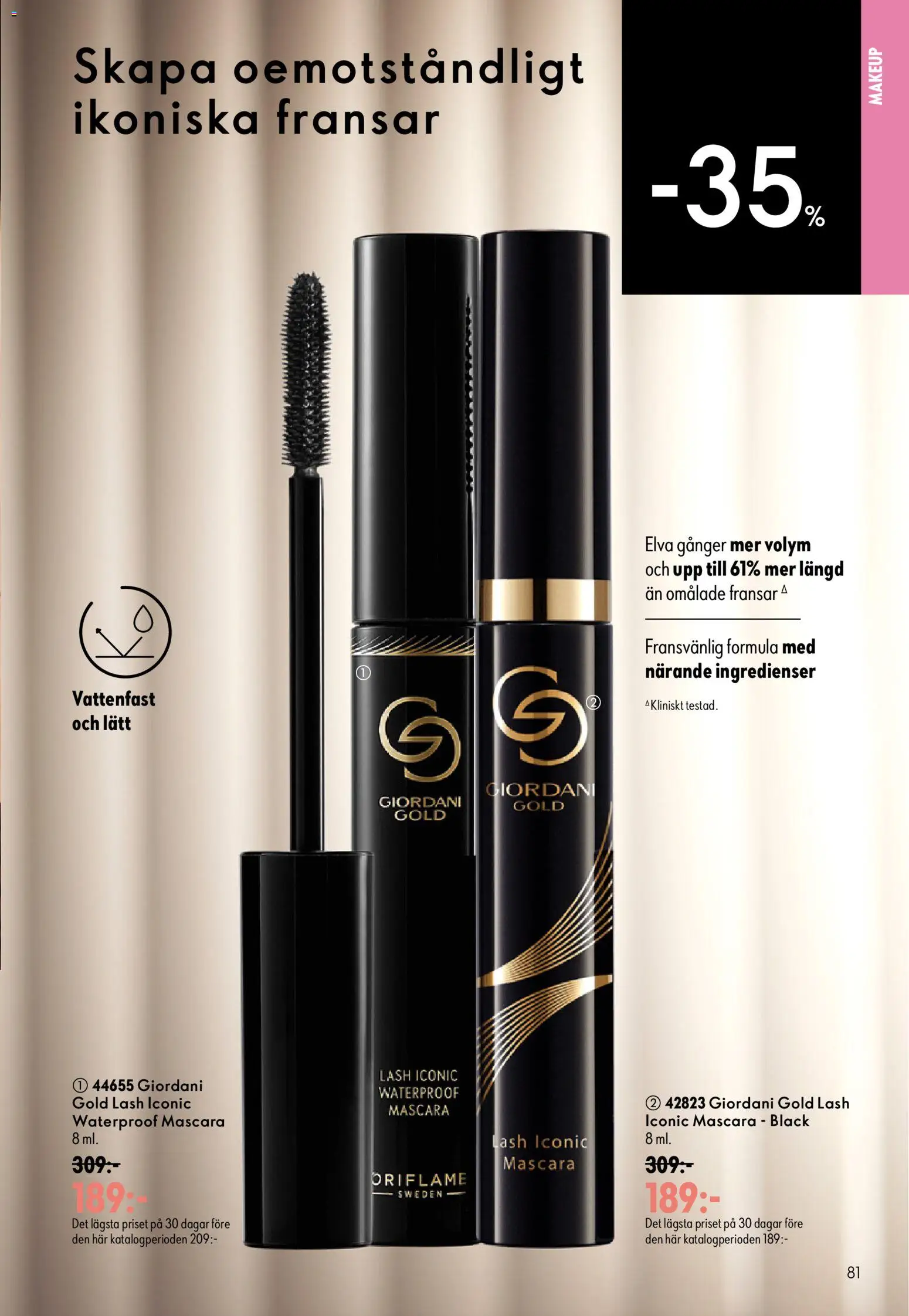 Oriflame reklamblad aktuell från 26/08/2026 | Sida: 81 | Produkter: Mascara, Ingredienser