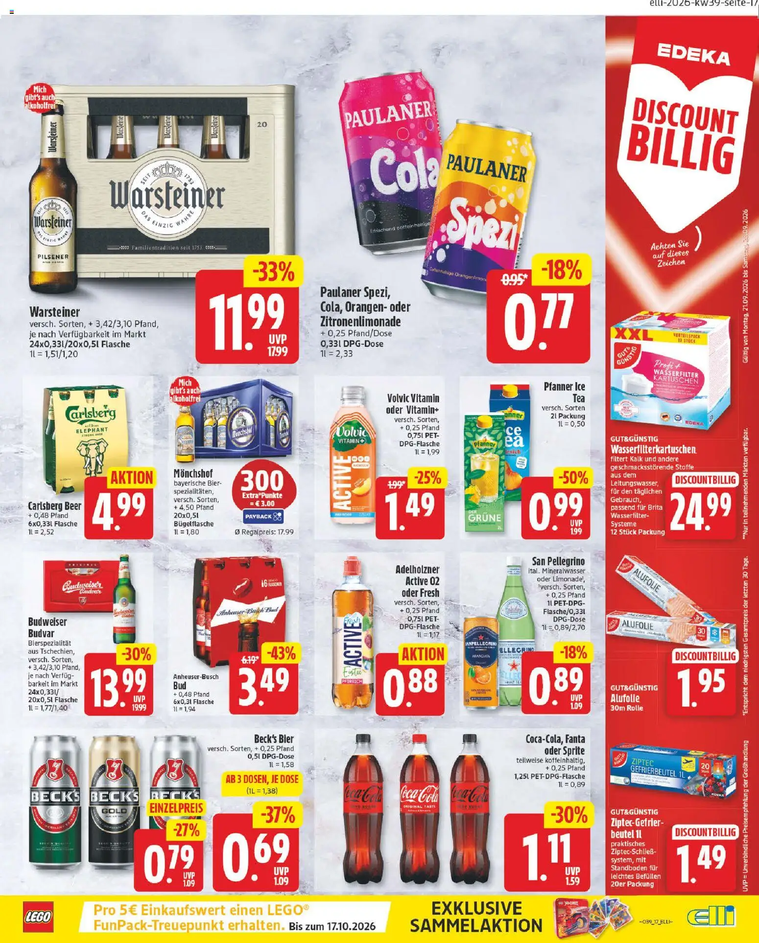 Elli Markt Prospekt Gütersloh – gültig ab 21.09.2026 | Seite: 17 | Produkte: Coca cola, Sprite, Bad, Paulaner
