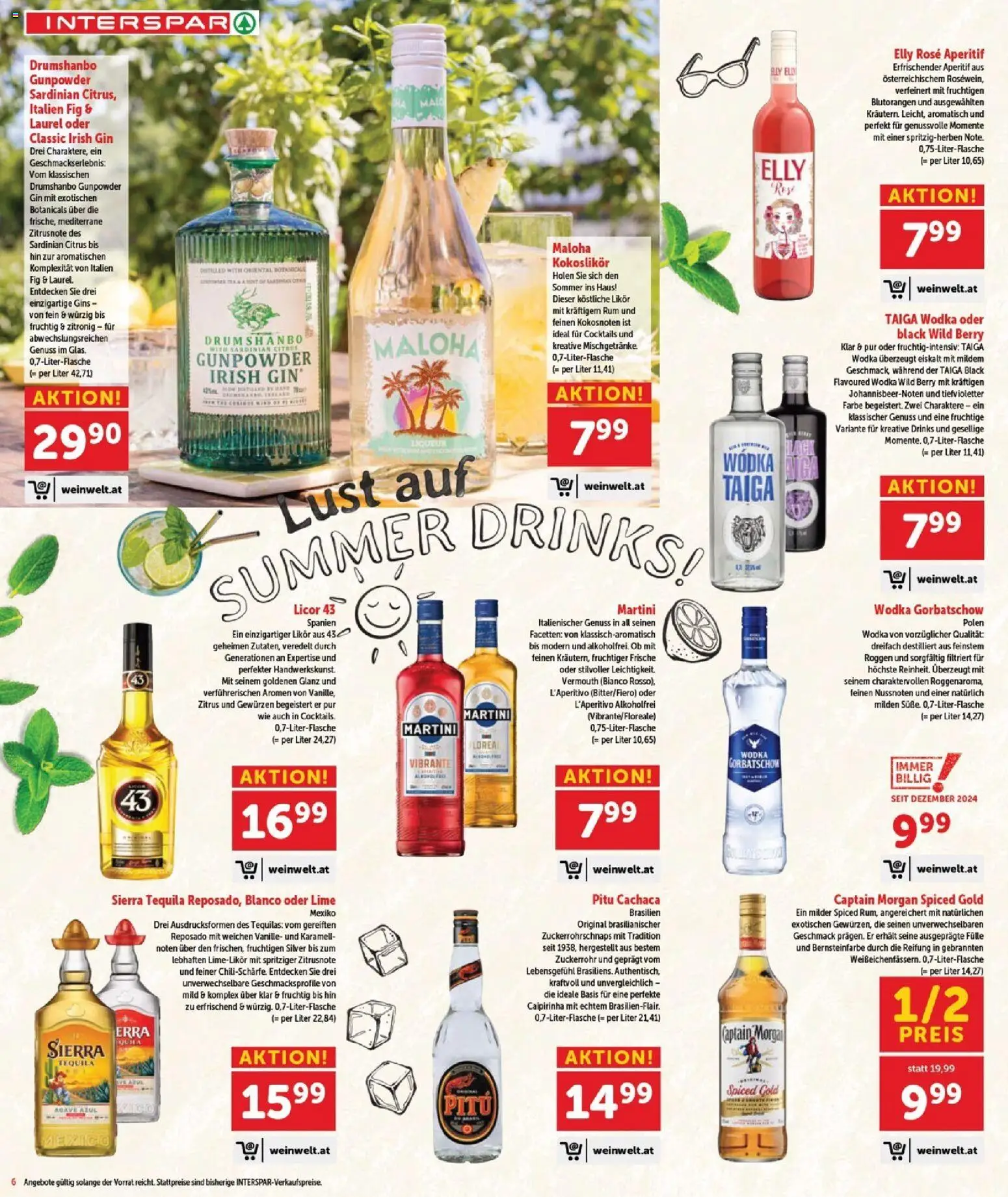 Interspar Flugblatt - Burgenland Sued gültig ab 18.06.2026 | Seite: 6 | Produkte: Gin, Wodka