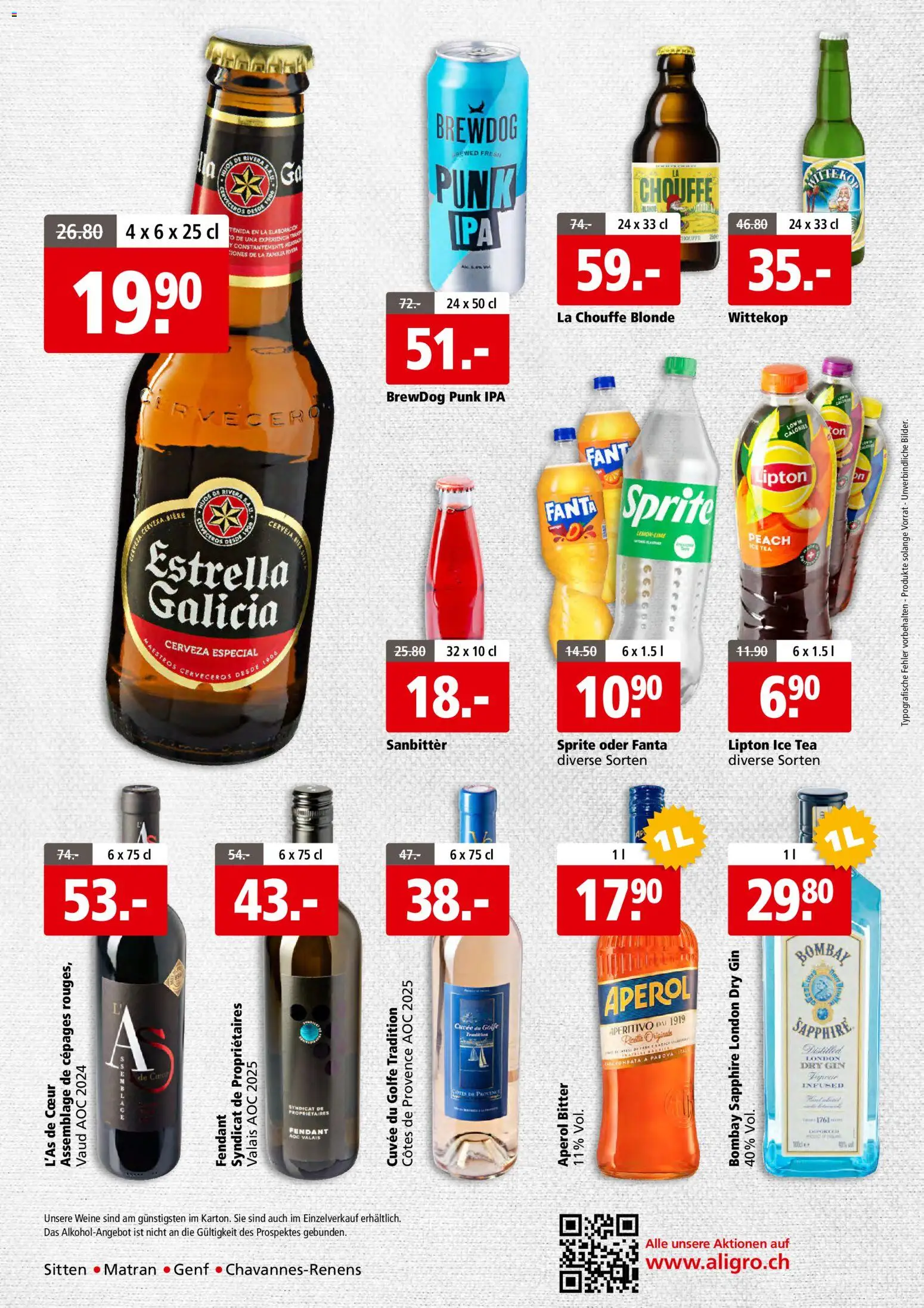Aligro aktionen Business Chavannes, Matran, Genf, Sitten – gültig ab 20.07.2026 | Seite: 4 | Produkte: Fanta, Sprite, Gin