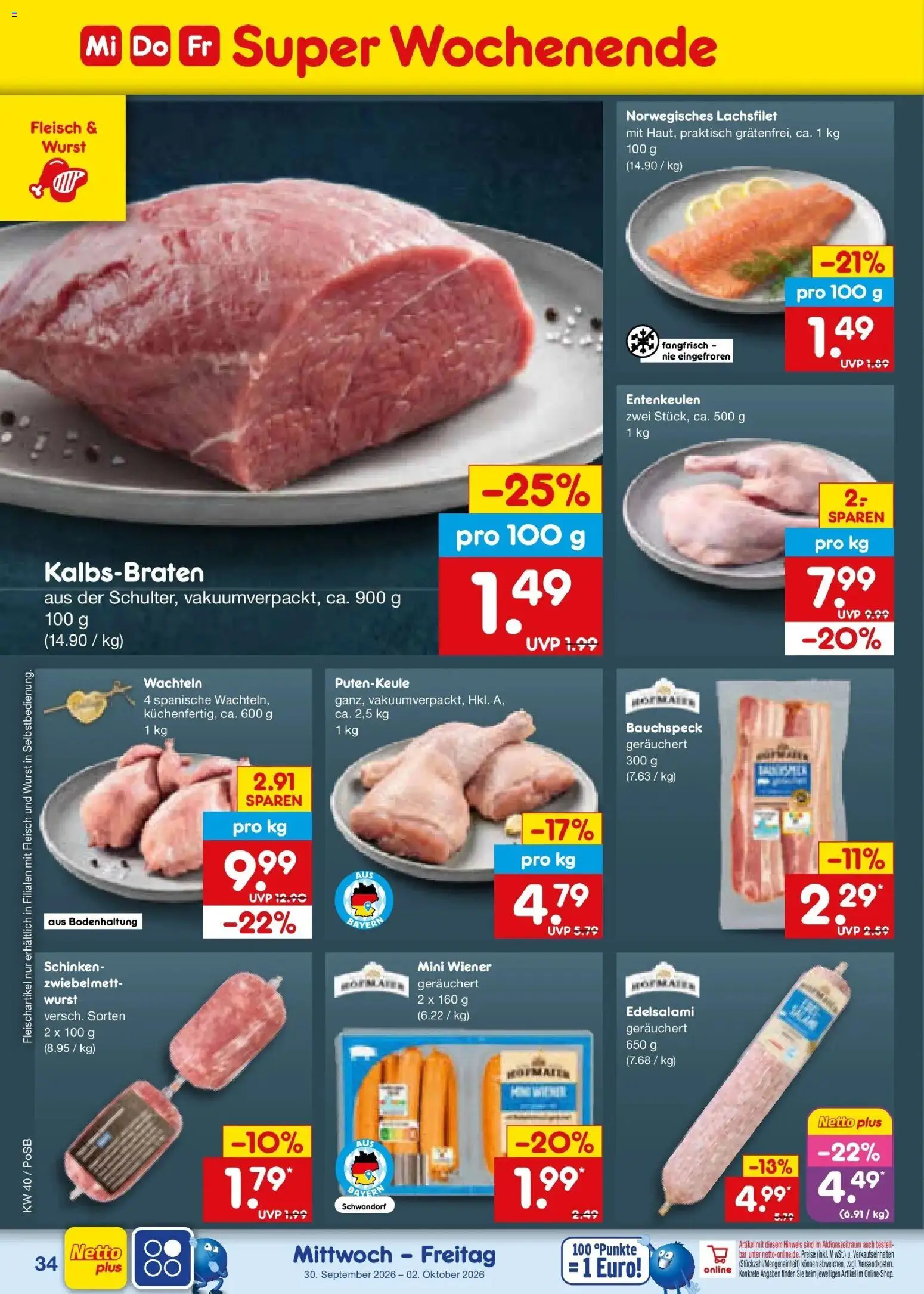 Netto Marken-Discount Prospekt Regensburg – gültig ab 28.09.2026 | Seite: 52 | Produkte: Wurst, Schinken, Fleisch