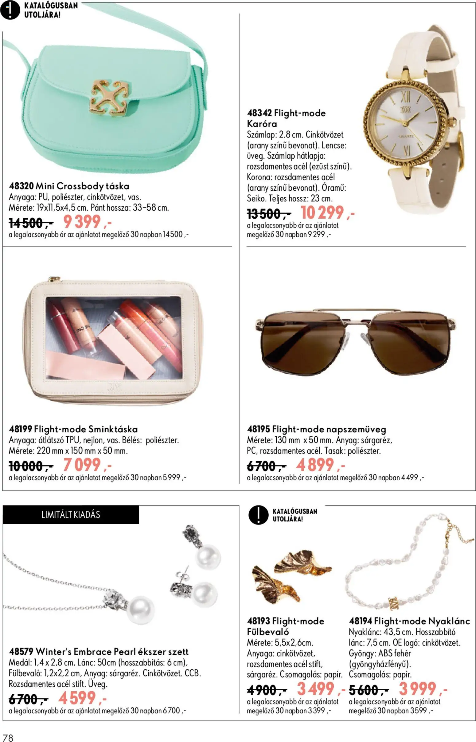 Oriflame akciós ujság - amely érvényes a következő dátumtól: 2026.08.19. | Oldal: 78 | Termékek: Napszemüveg, Karóra, Hosszabbító, Táska