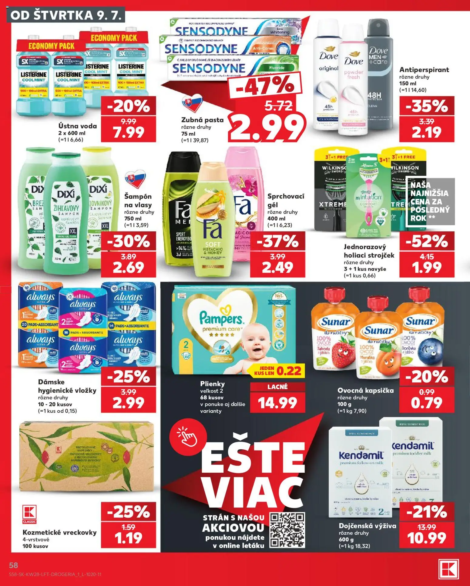 Kaufland SK akciós ujság - amely érvényes a következő dátumtól: 2026.07.09. | Oldal: 58 | Termékek: Sampon