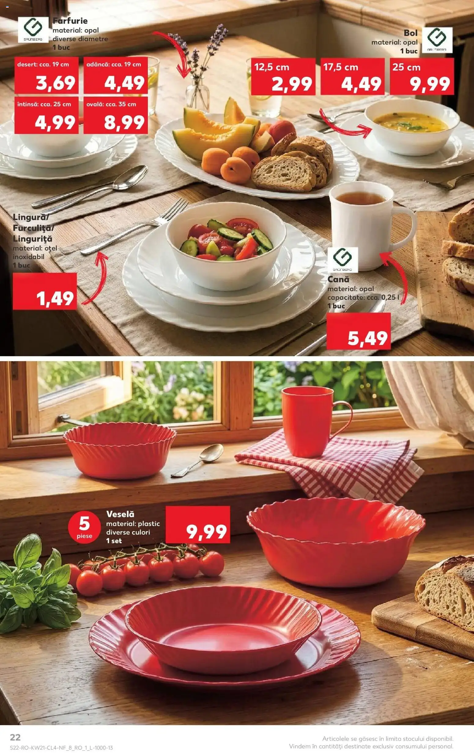 Noul catalog Kaufland – valabil de la 20.05.2026 | Pagină: 22 | Produse: Bol, Farfurie