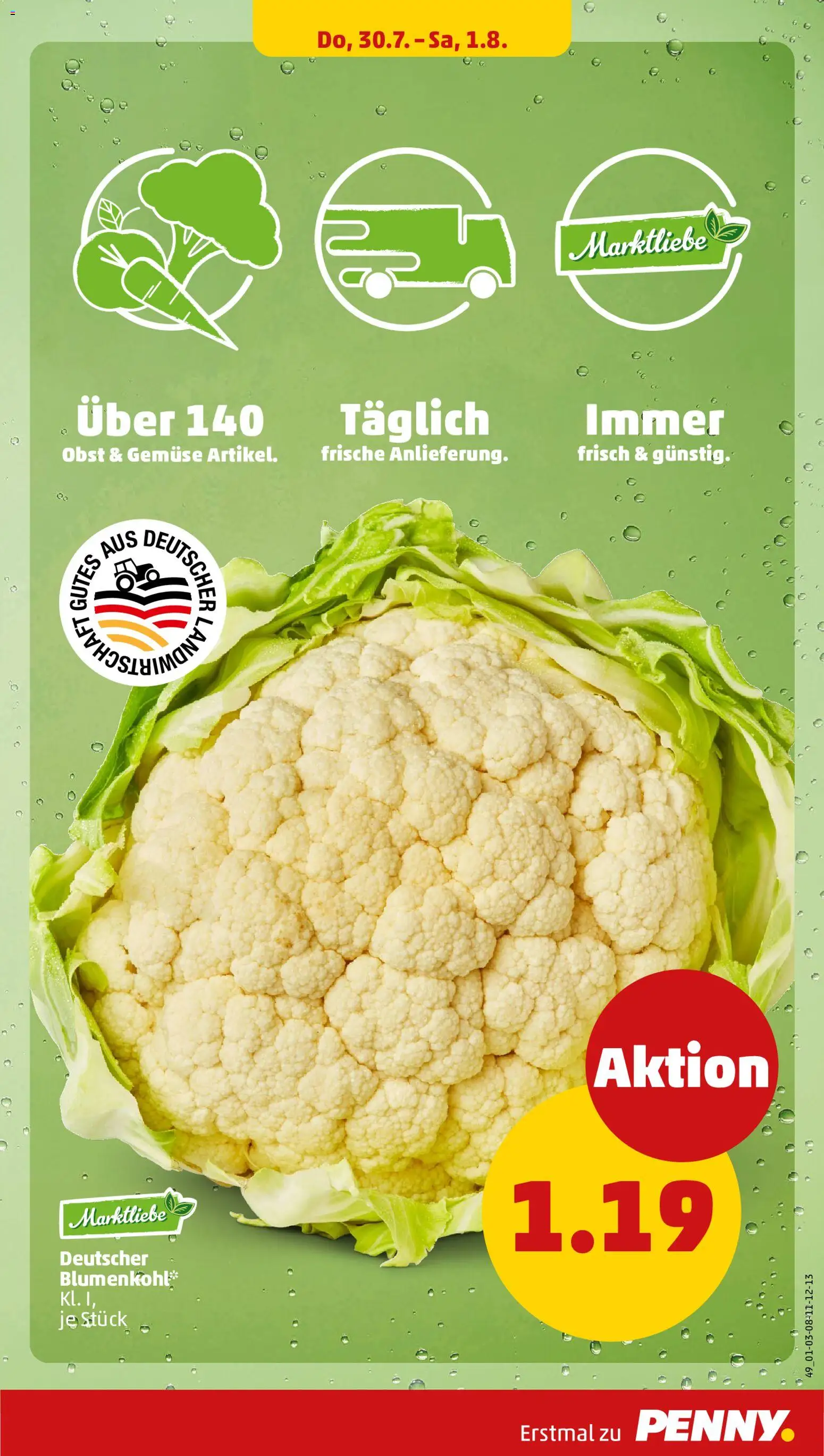 Penny Prospekt – gültig ab 27.07.2026 | Seite: 37 | Produkte: Gemüse, Obst, Blumenkohl