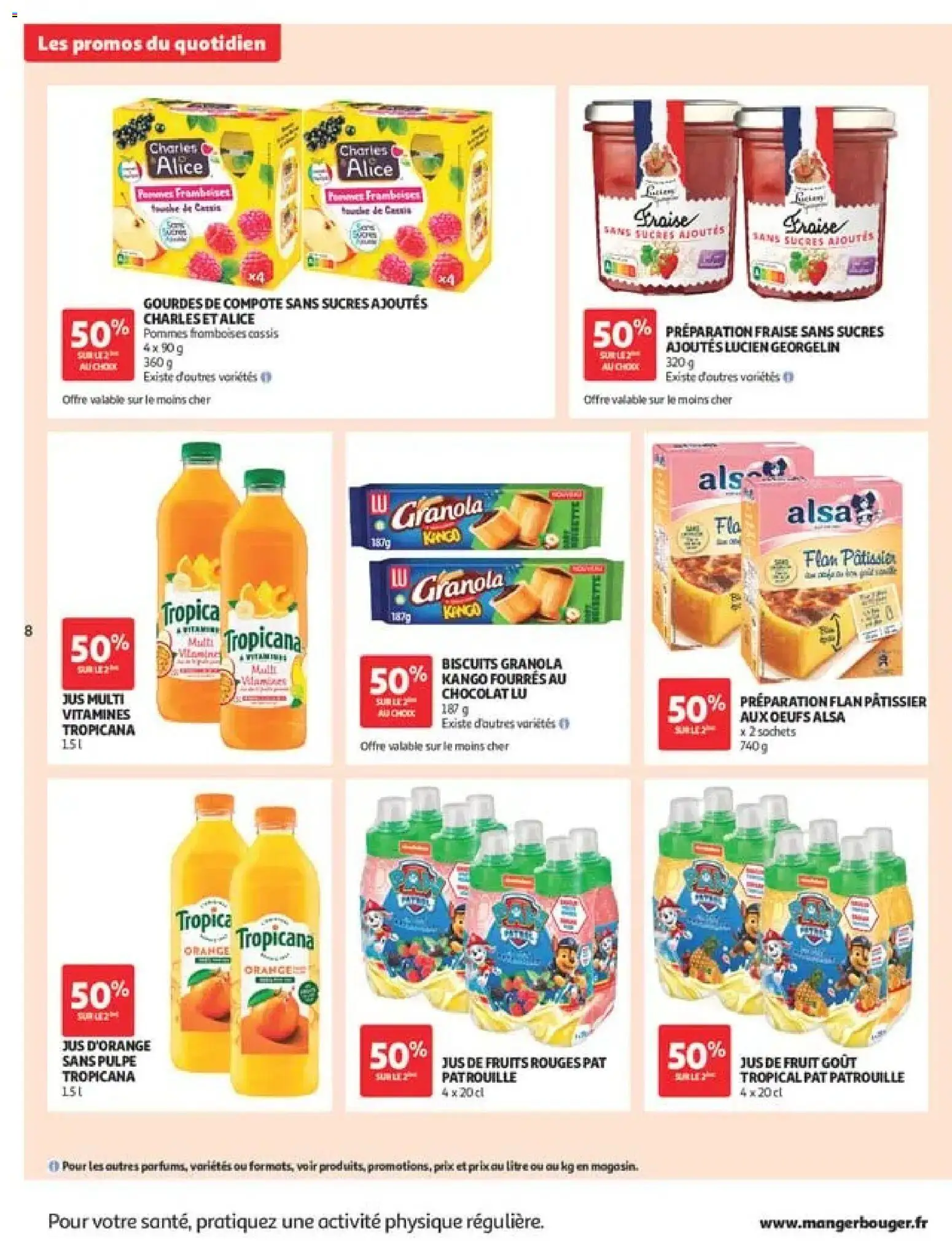 {H1} | Page: 8 | Produits: Pat Patrouille, Jus de fruits, Chocolat, Jus
