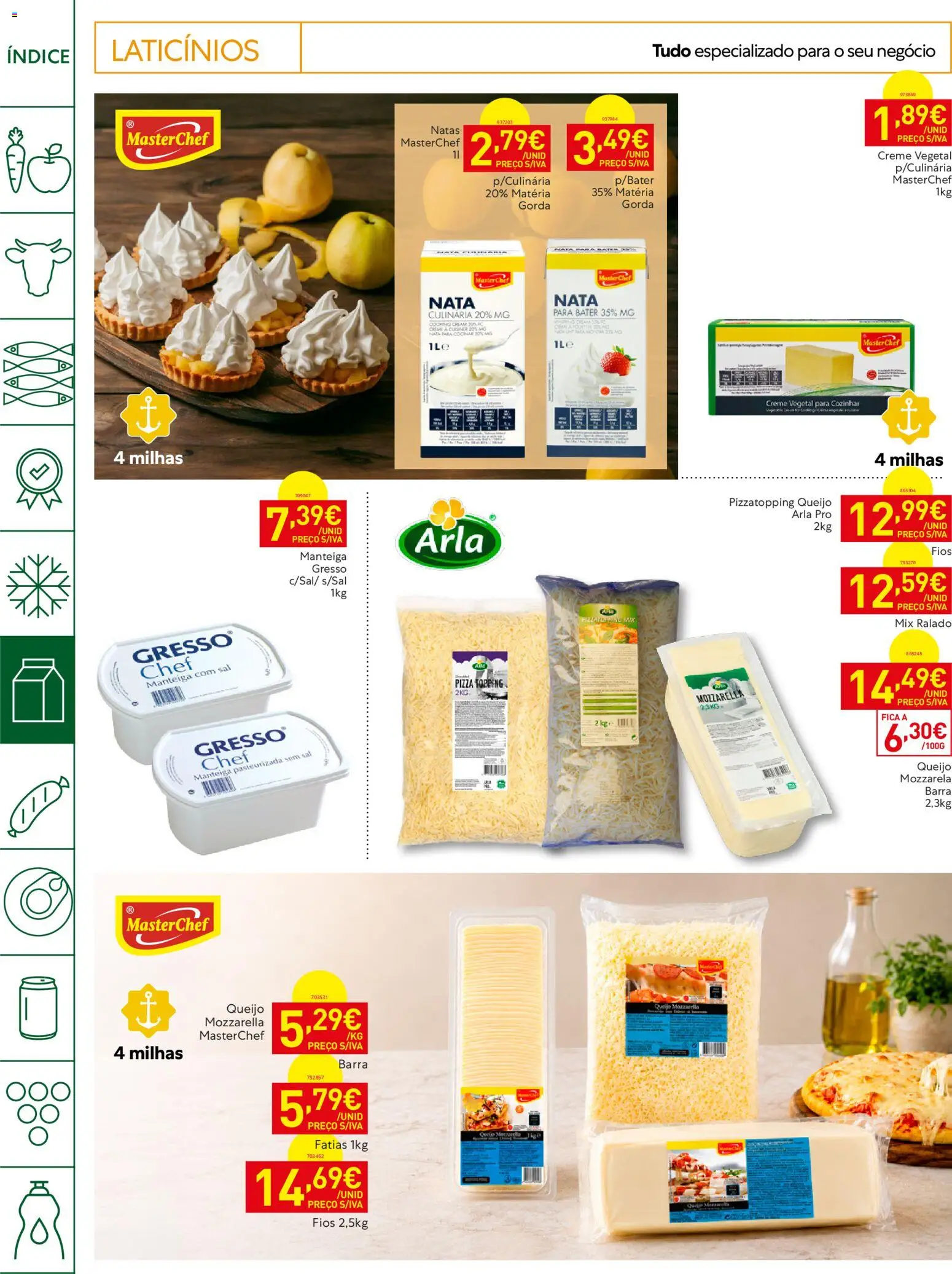 Recheio Horeca Madeira │ válido de 22/09/2026 | Página: 12 | Produtos: Creme vegetal, Queijo Mozzarella, Laticínios, Queijo