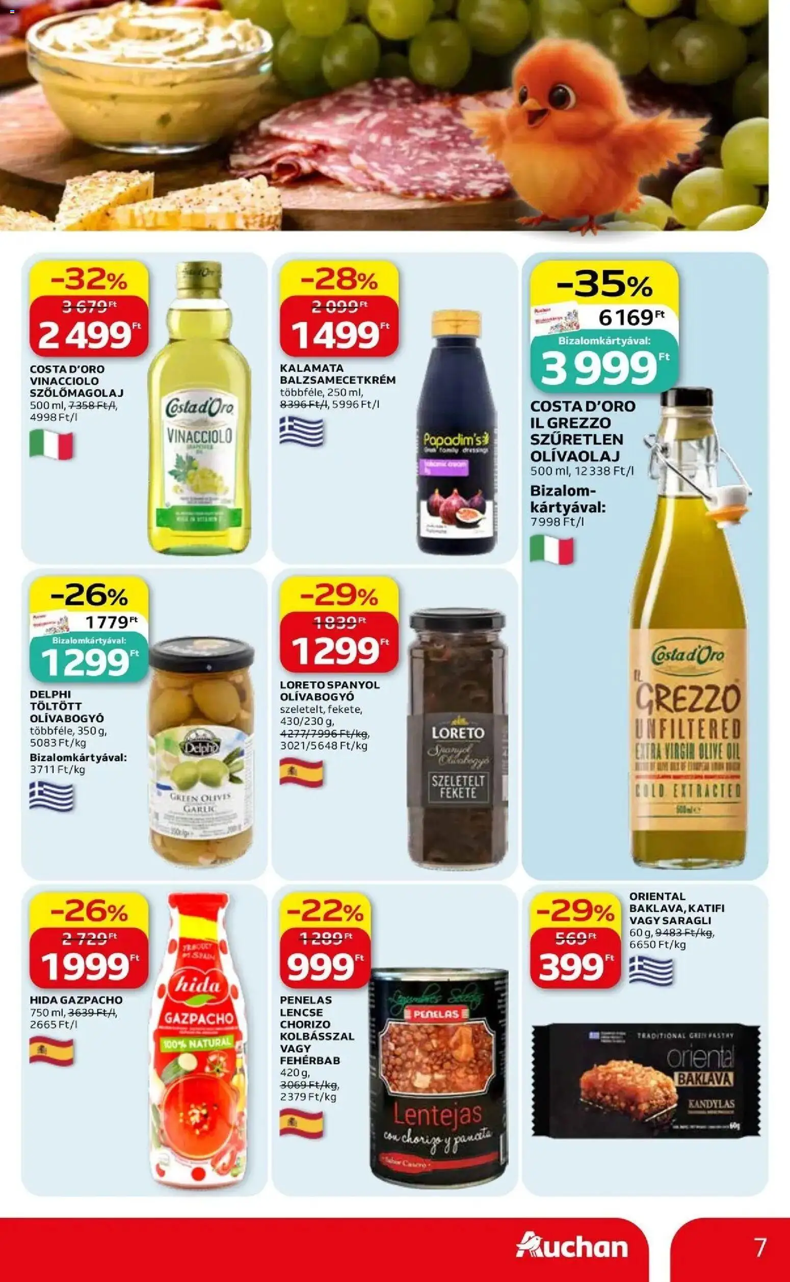 Auchan akciós ujság - amely érvényes a következő dátumtól: 07.05.2026 | Oldal: 7 | Termékek: Chorizo, Lencse, Olívaolaj, Olívabogyó