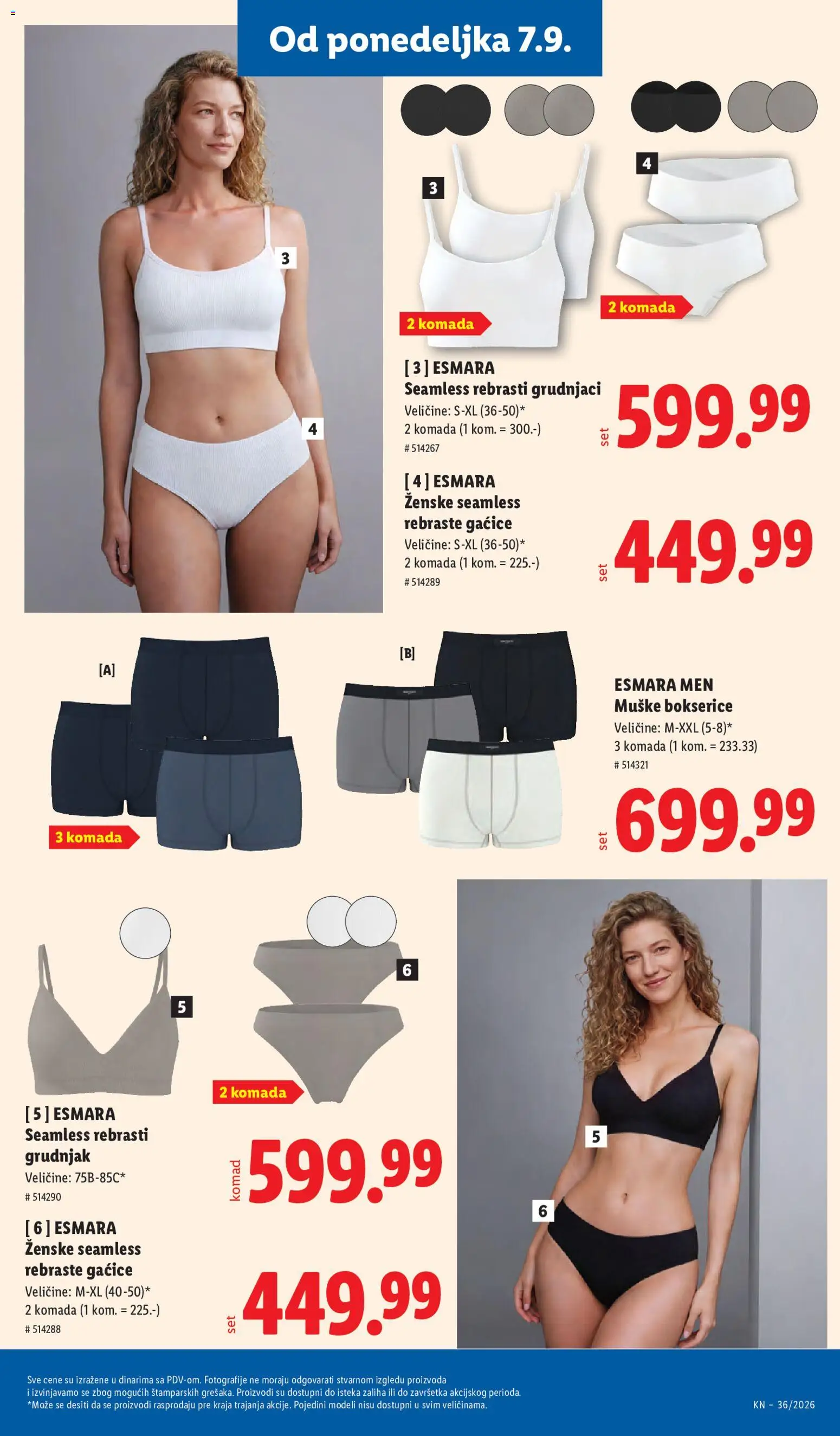 Lidl katalog - važi od 03.09.2026 | Strana: 109 | Proizvode: Gaćice, Grudnjak, Bokserice, Muške bokserice