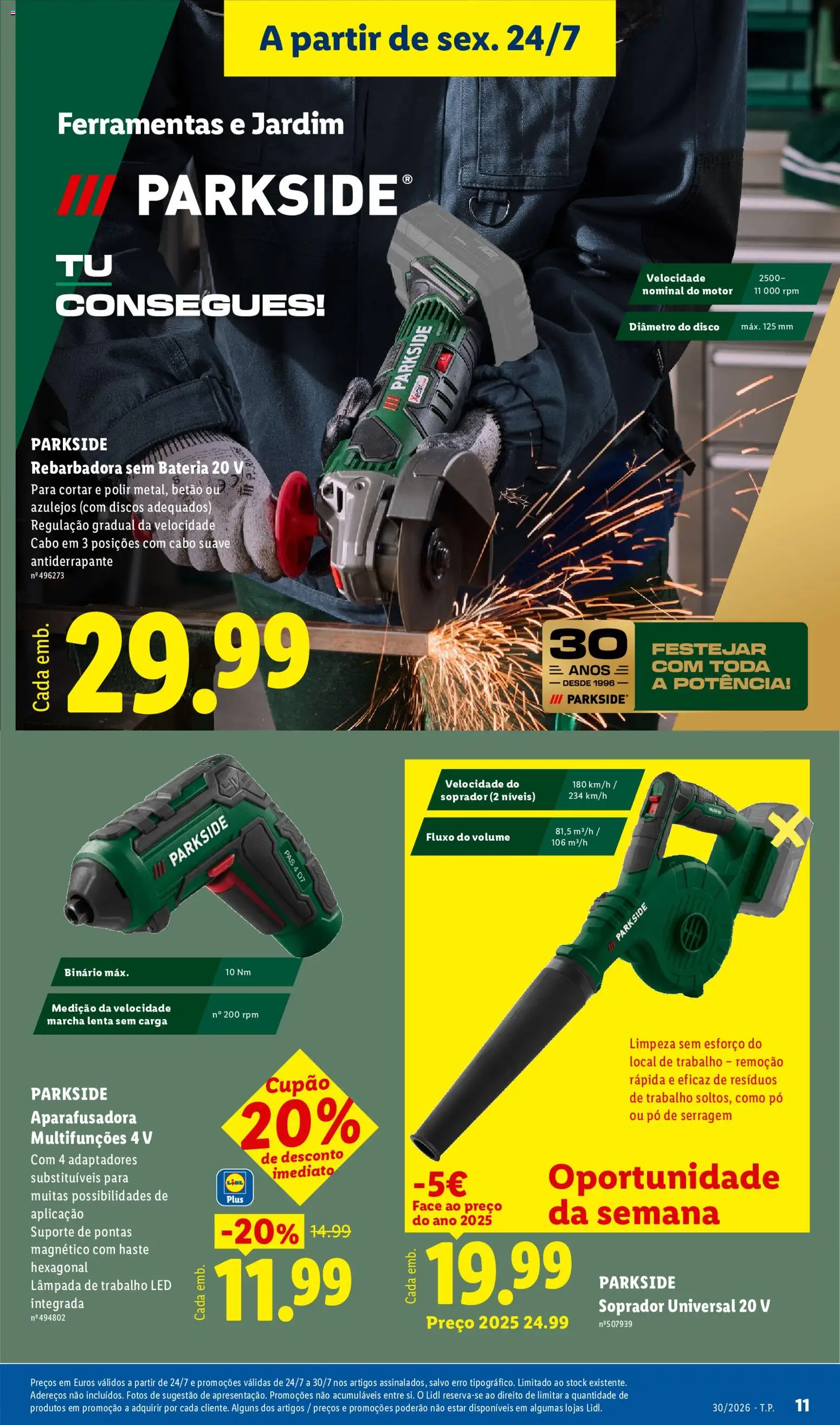 Lidl Novidades │ válido de 20/07/2026 | Página: 11 | Produtos: Cabo, Pó, Ferramentas, Bateria