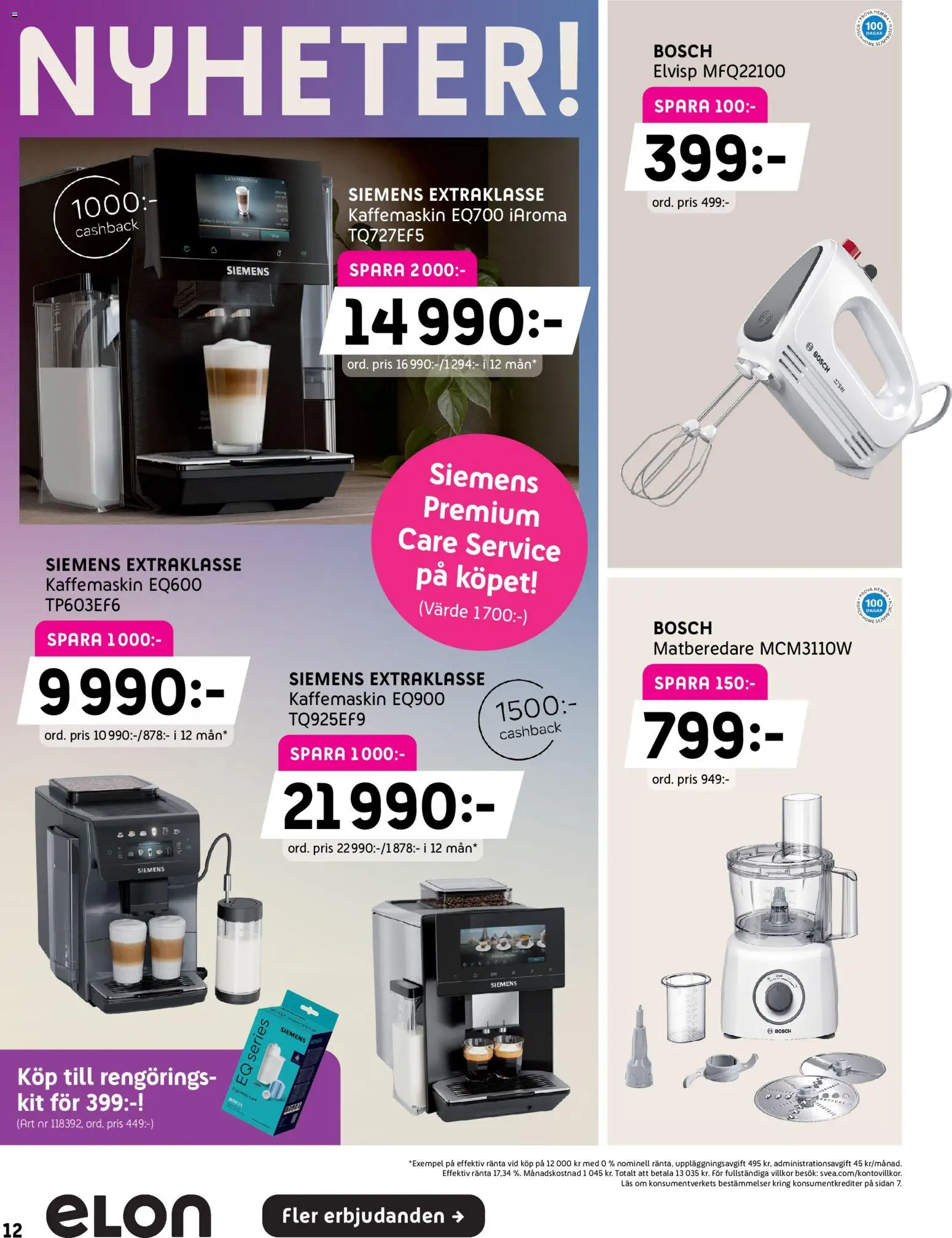 Elon reklamblad aktuell från 21/09/2026 | Sida: 12 | Produkter: Kaffemaskin, Nyheter, Matberedare, Elvisp