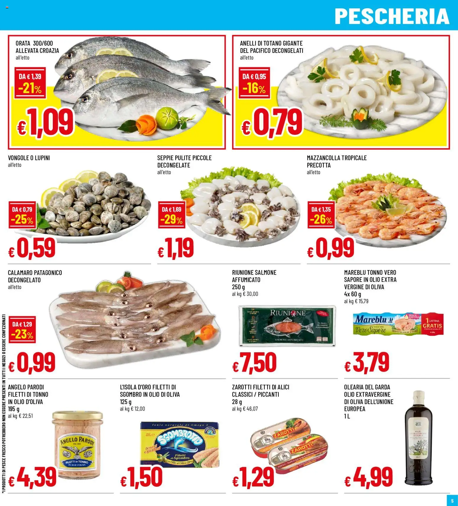 Volantino Famila del 21.05.2026 | Pagina: 5 | Prodotti: Salmone affumicato, Pesce, Tonno, Alici
