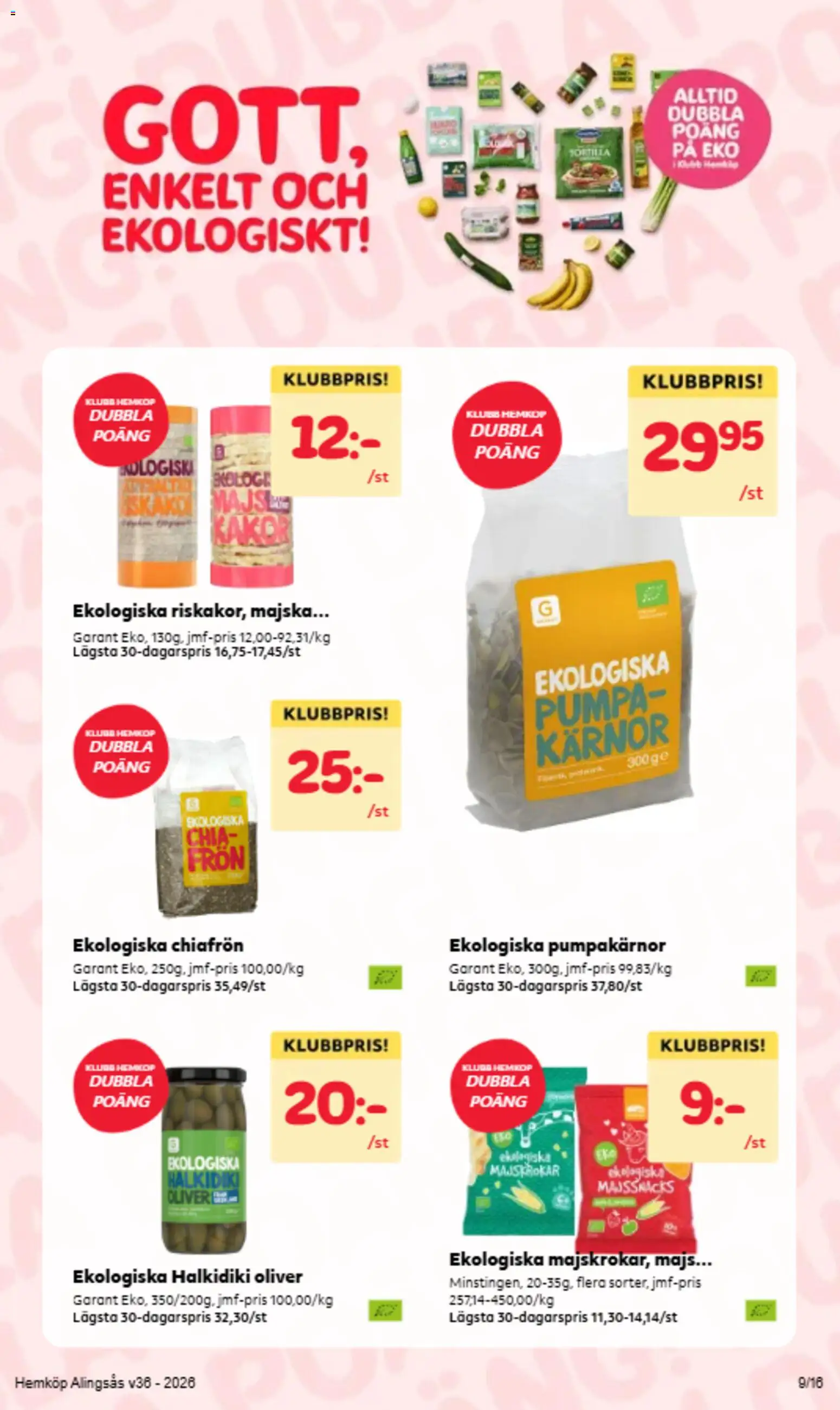 Hemköp reklamblad aktuell från 31/08/2026 | Sida: 9 | Produkter: Oliver, Majs, Pumpa