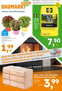 Globus Baumarkt Prospekt Schweinfurt ab 24.08.2026 gültig