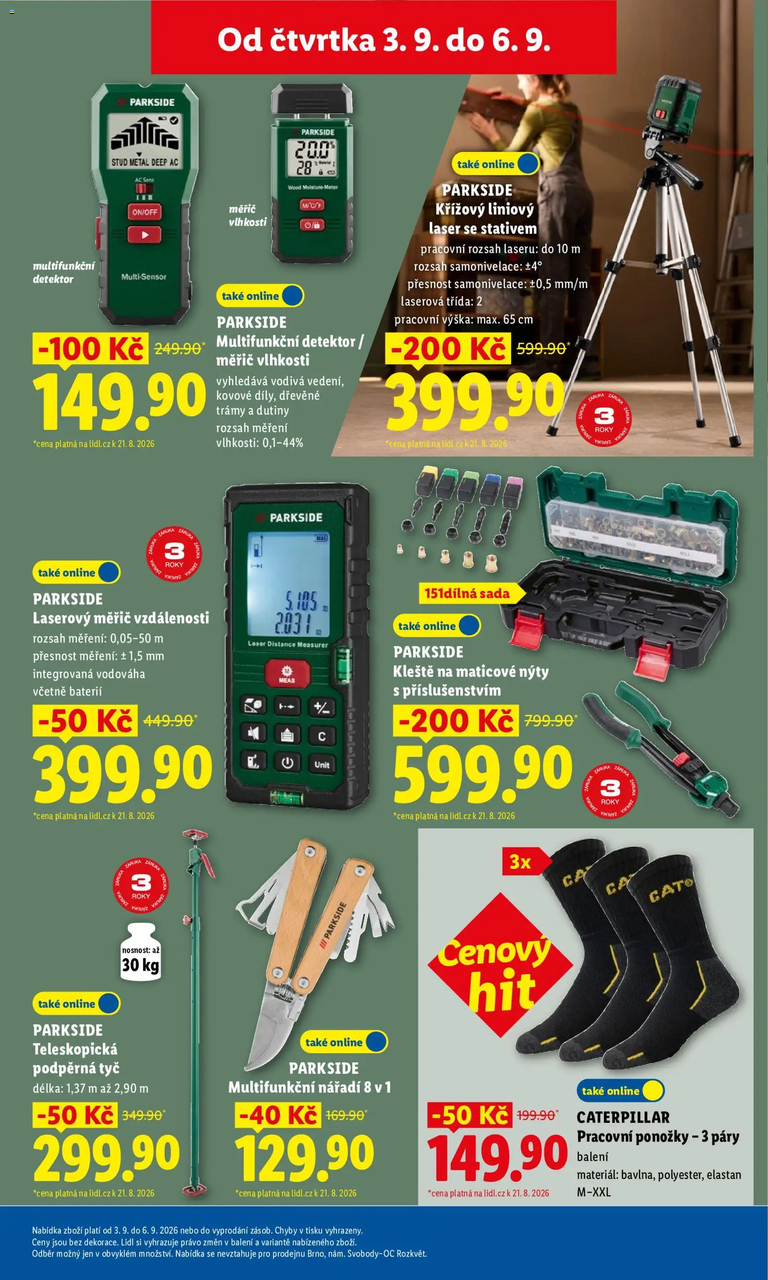 Lidl leták - Spotřební zboží od 31.08.2026 | Strana: 17 | Produkty: Ponožky, Parkside, Laserový měřič vzdálenosti, Laserový měřič