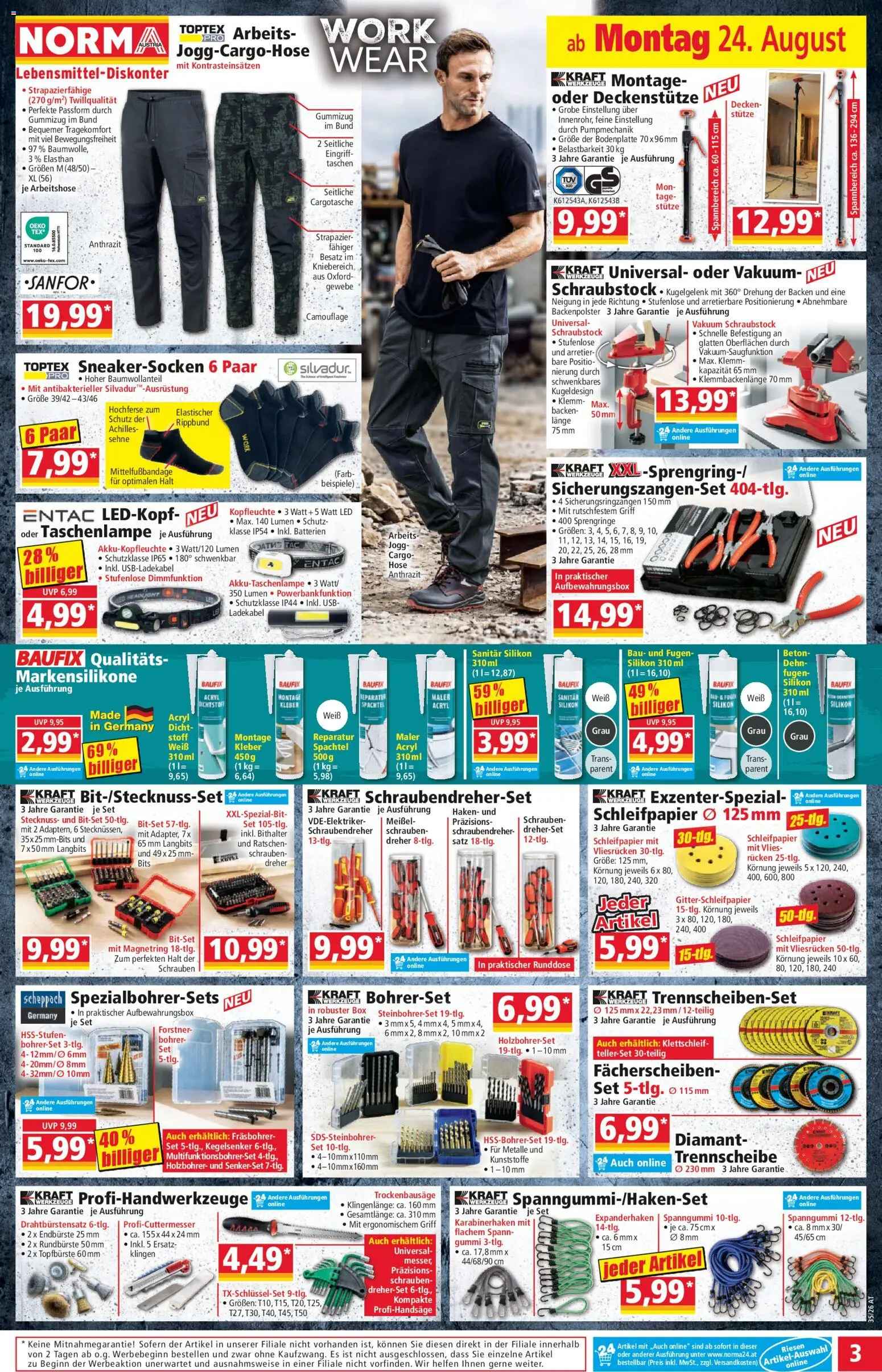 Norma Flugblatt gültig ab 24.08.2026 | Seite: 3 | Produkte: Hose, USB, Box