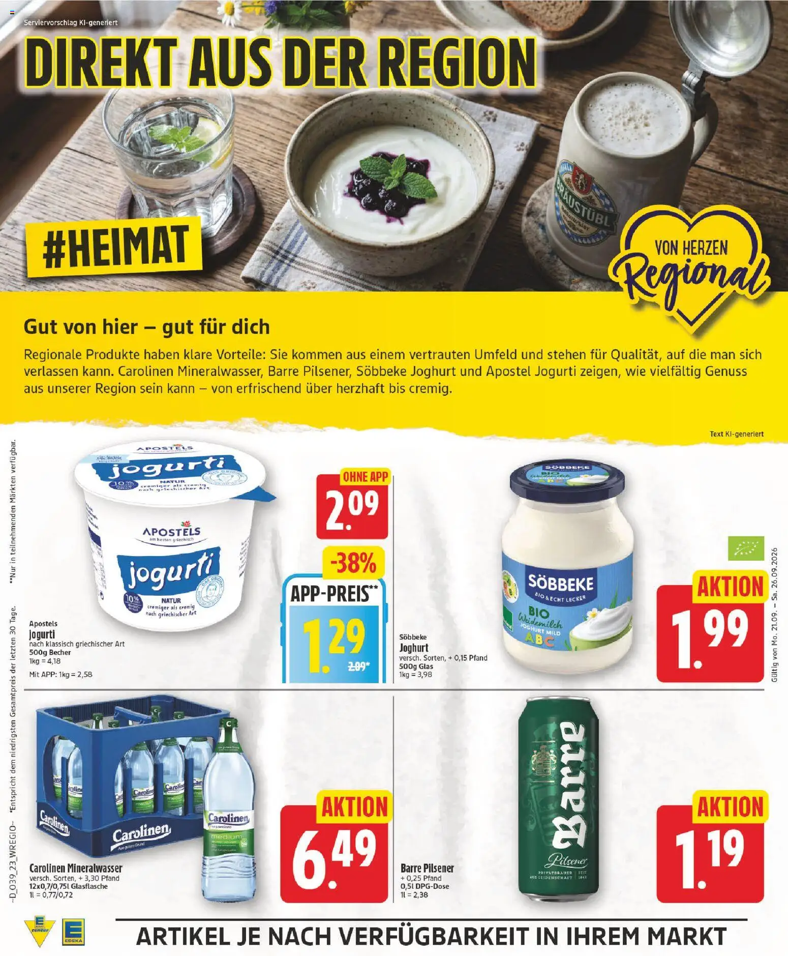 Elli Markt Prospekt Gütersloh – gültig ab 21.09.2026 | Seite: 22 | Produkte: Joghurt, Mineralwasser