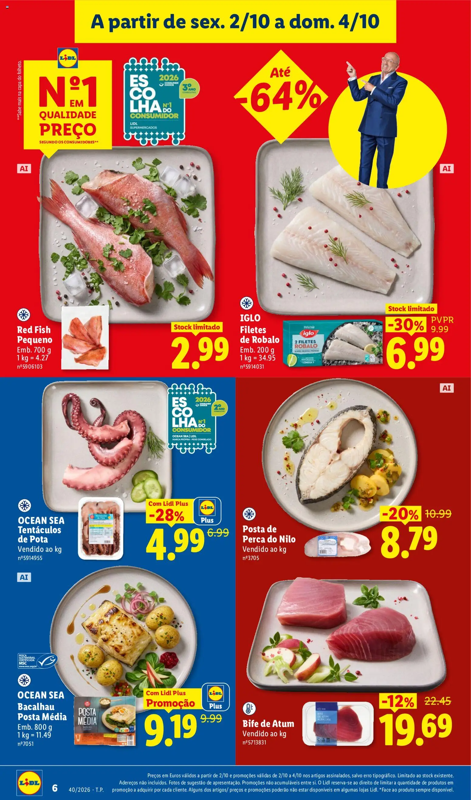 Lidl Promoções Fim de Semana │ válido de 28/09/2026 | Página: 6 | Produtos: Atum, Bacalhau, Peixe, Bife de atum