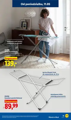 Pogląd oferty "VILEDA Deska do prasowania, wysokość regulowana od 75 do 91 cm powierzchnia do prasowania: 100 x 30 cm" - ważna od 11.05.2026 | Strona: 17