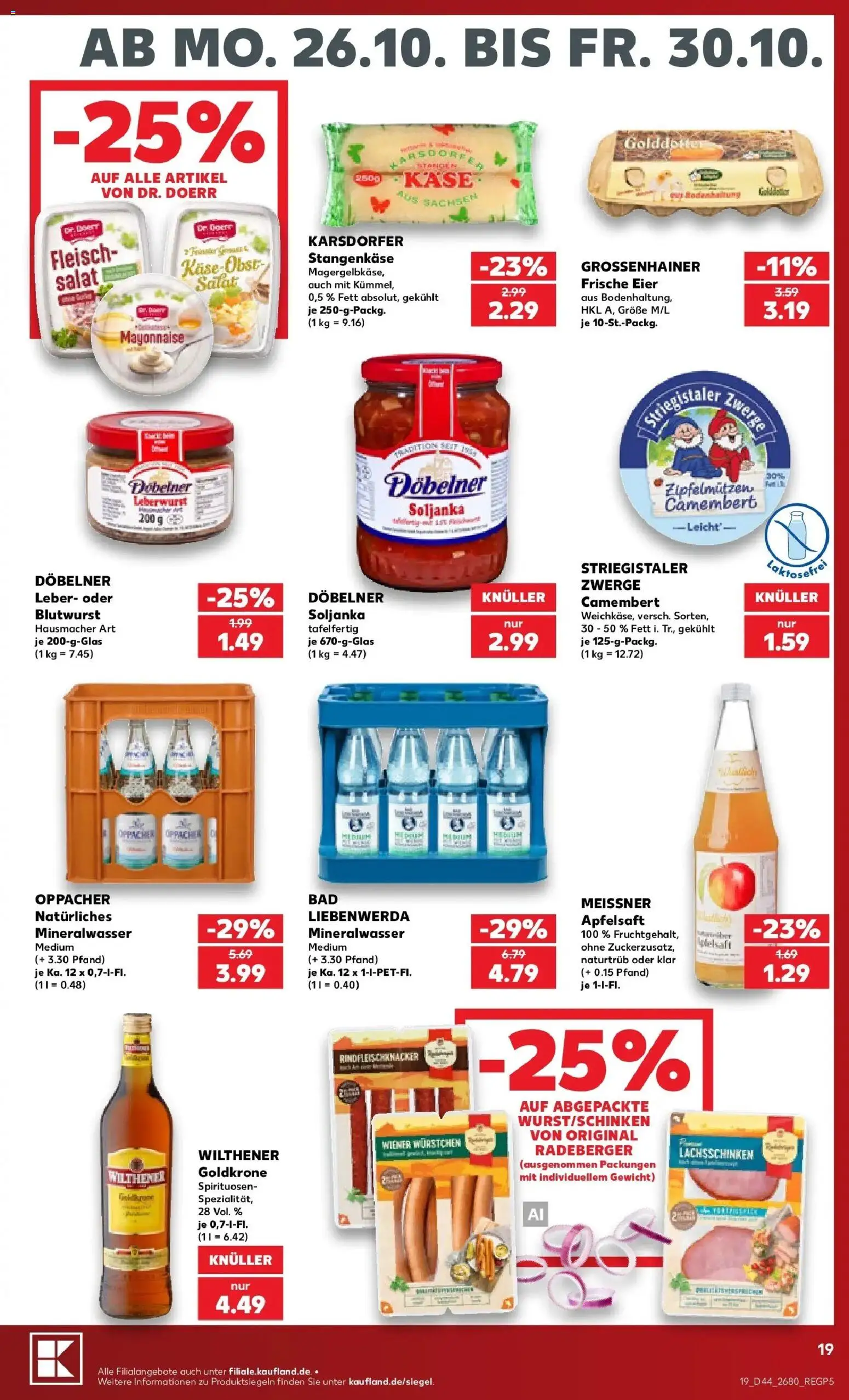Prospekt Kaufland ab 26.10.2026 » Angebote Online zum Blättern | Seite: 23 | Produkte: Käse, Camembert, Fleisch, Salat